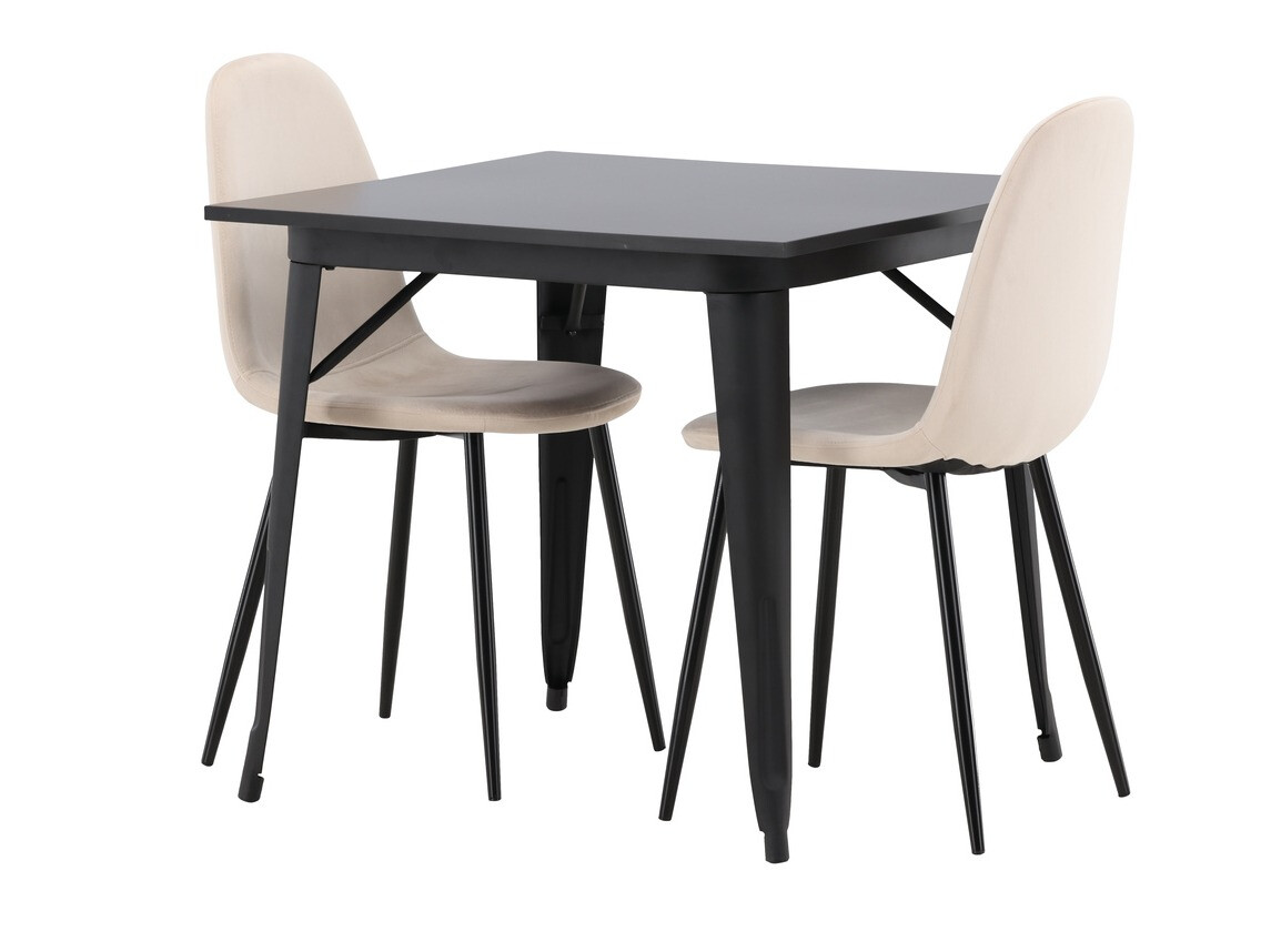 Set sala da pranzo Dallas 3353 (Nero + Beige)
