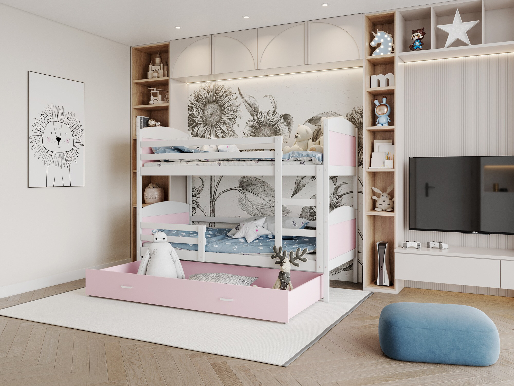 Letto a castello Aurora 101 (Fucsia)