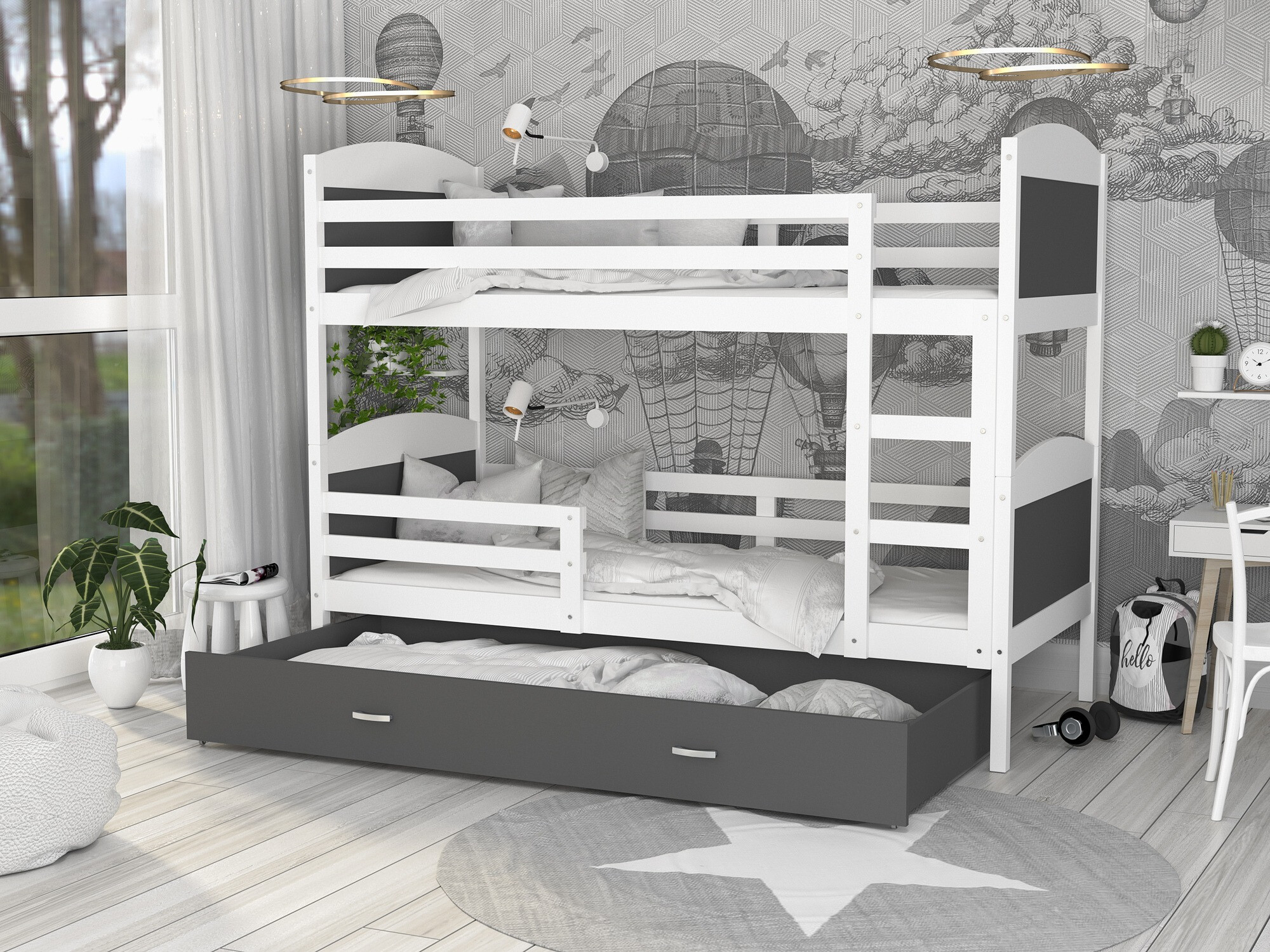 Letto a castello Aurora 102 (Grigio)
