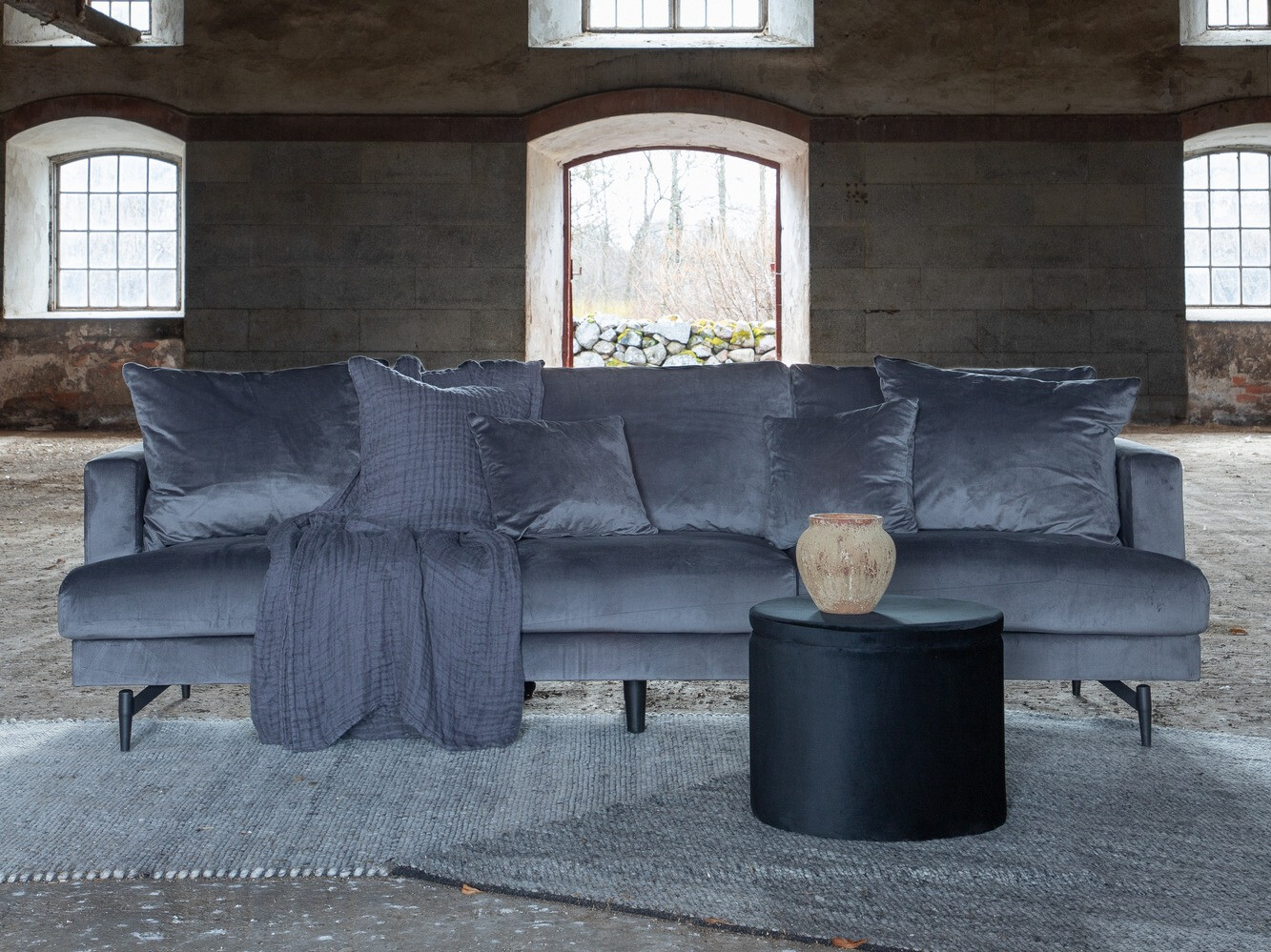 Divano Dallas 1699 (Grigio scuro)