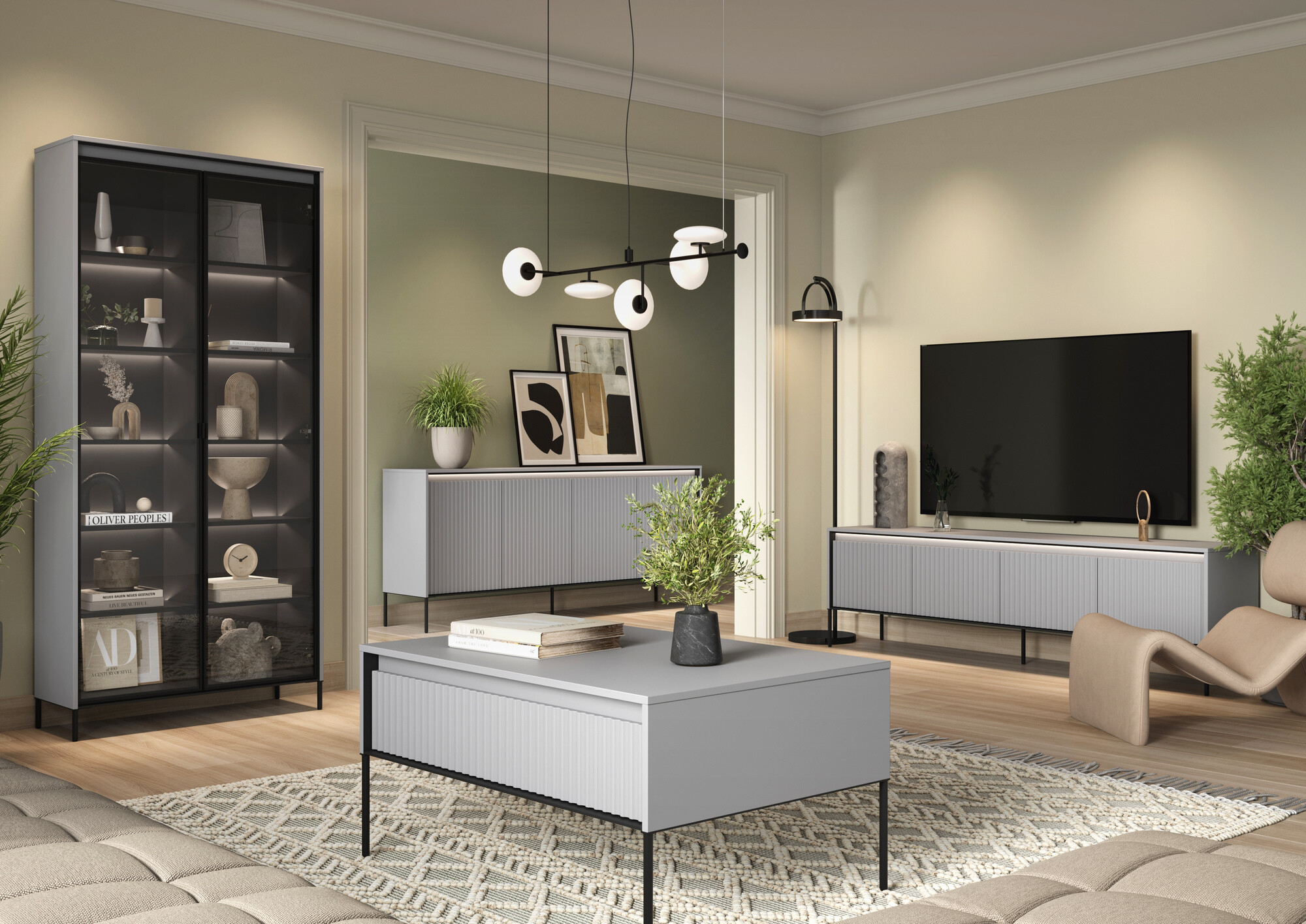 Scaffale Fernolu 106 (Grigio + Nero)
