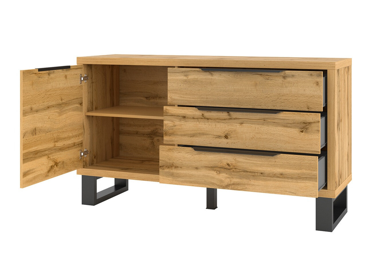 Cassettiera Avicavu 109 (Quercia di Wotan + Nero)