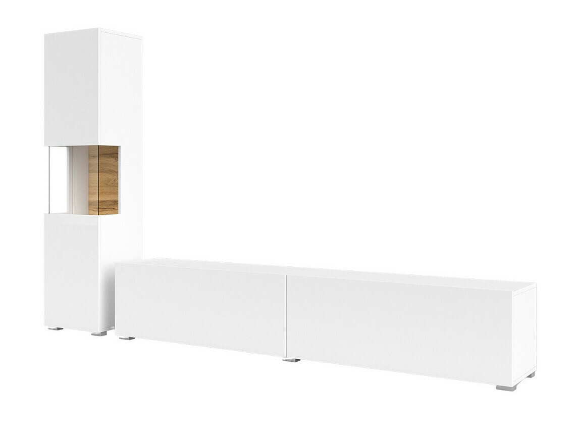 Parete attrezzata Revmiru 105 (Bianco + Quercia di Wotan)