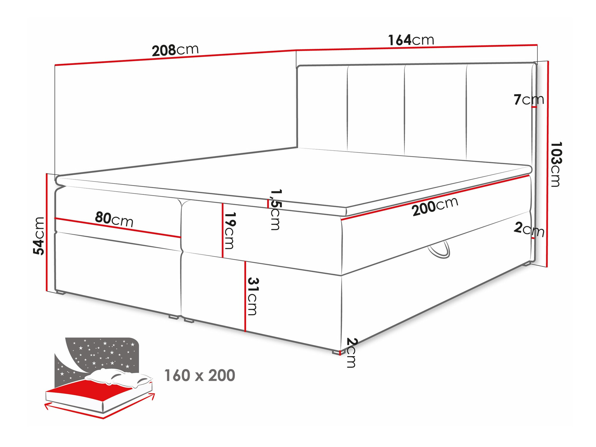 Letto continentale Oppidum (Manila 02)