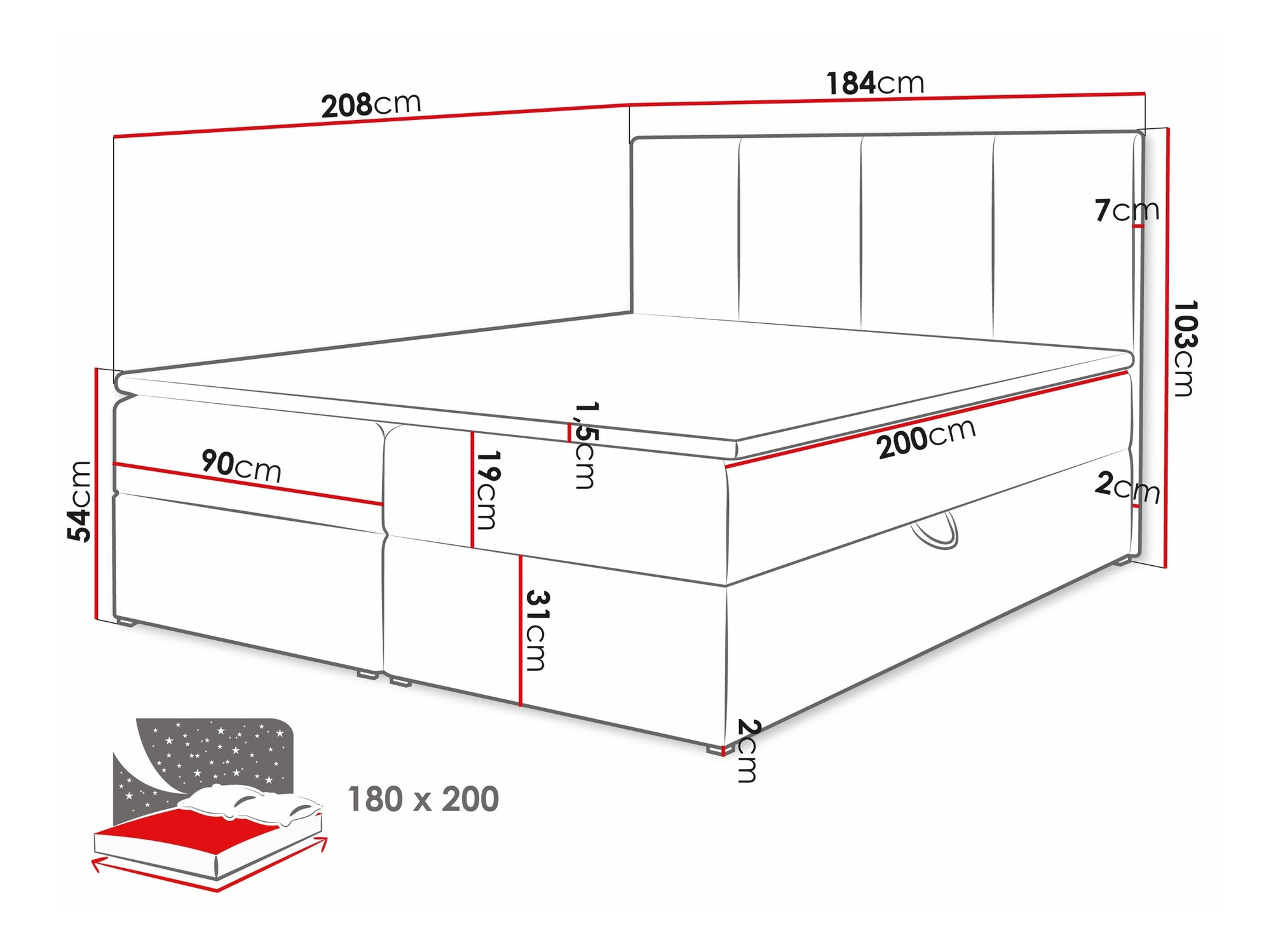 Letto continentale Oppidum (Manila 18)