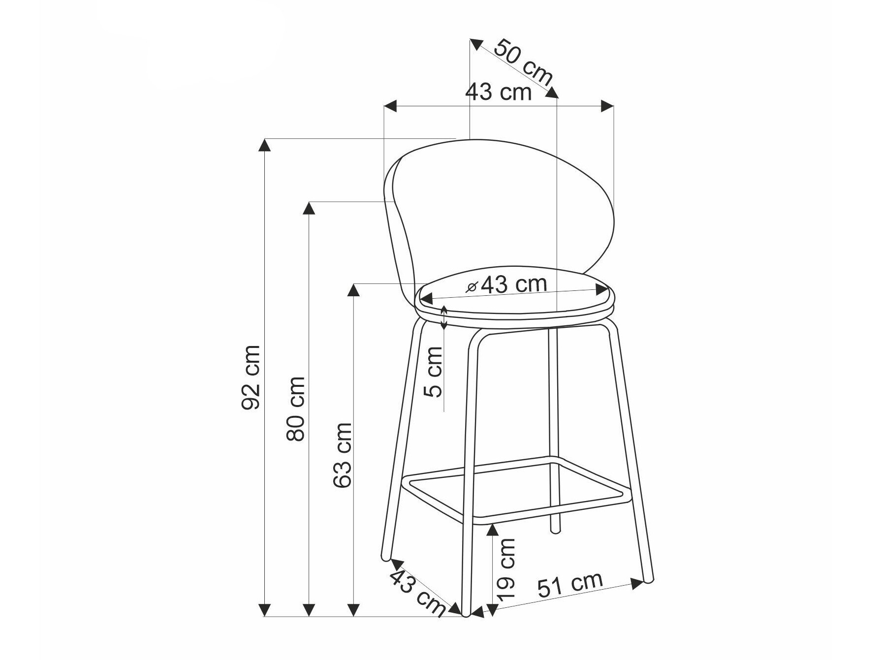 Sgabello da bar Houston 1824 (Beige)