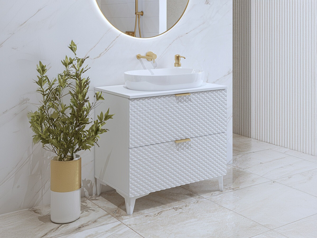 Bagno mobile lavabo Liretu 102 (Bianco)