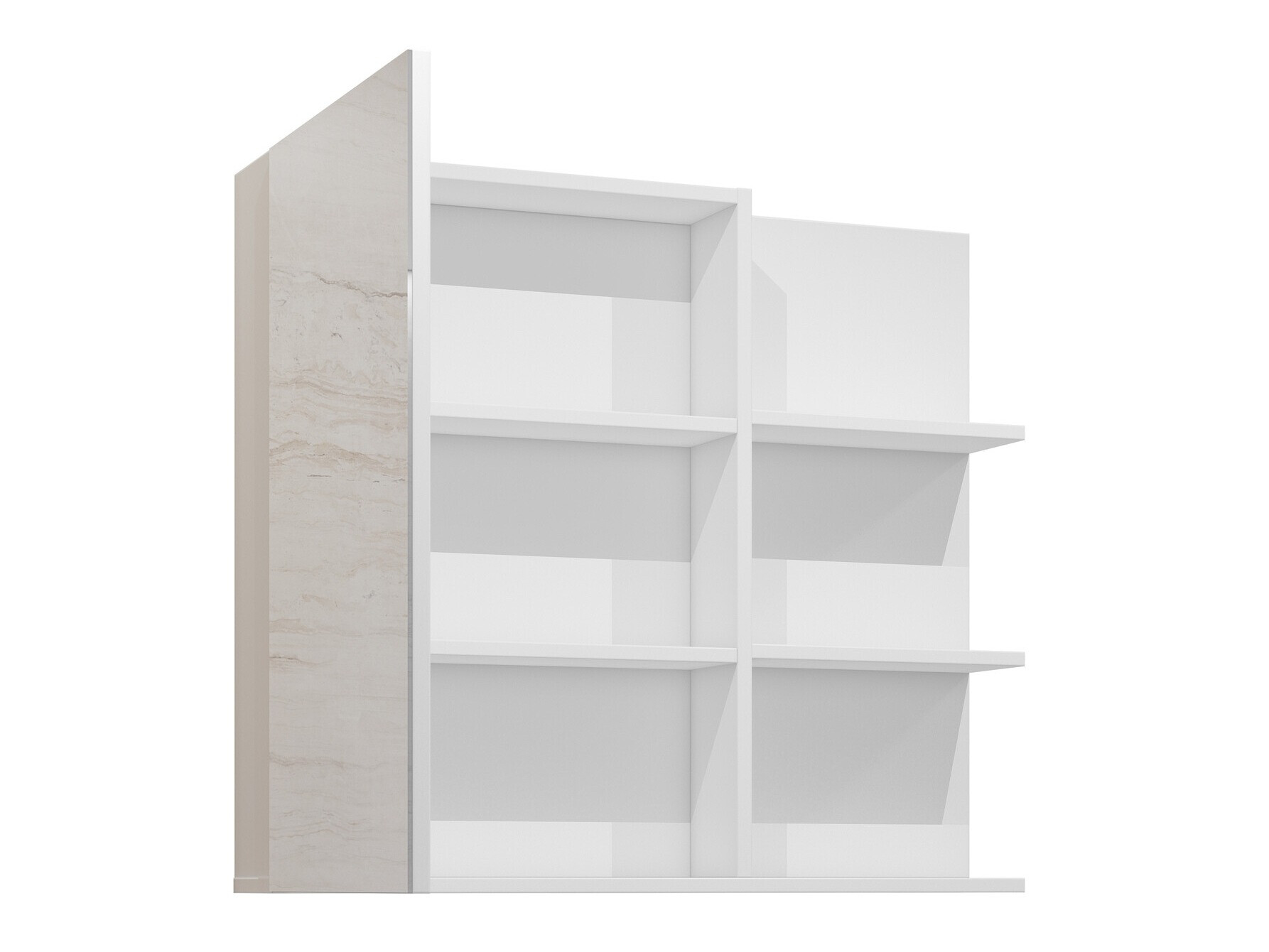 Armadietto a specchio da bagno Tecavu 102 (Bianco lucido + Bianco)