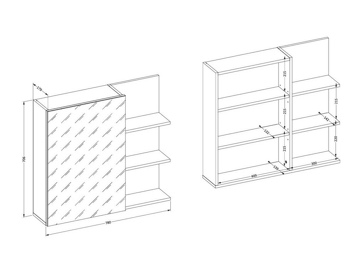Armadietto a specchio da bagno Tecavu 102 (Bianco lucido + Bianco)