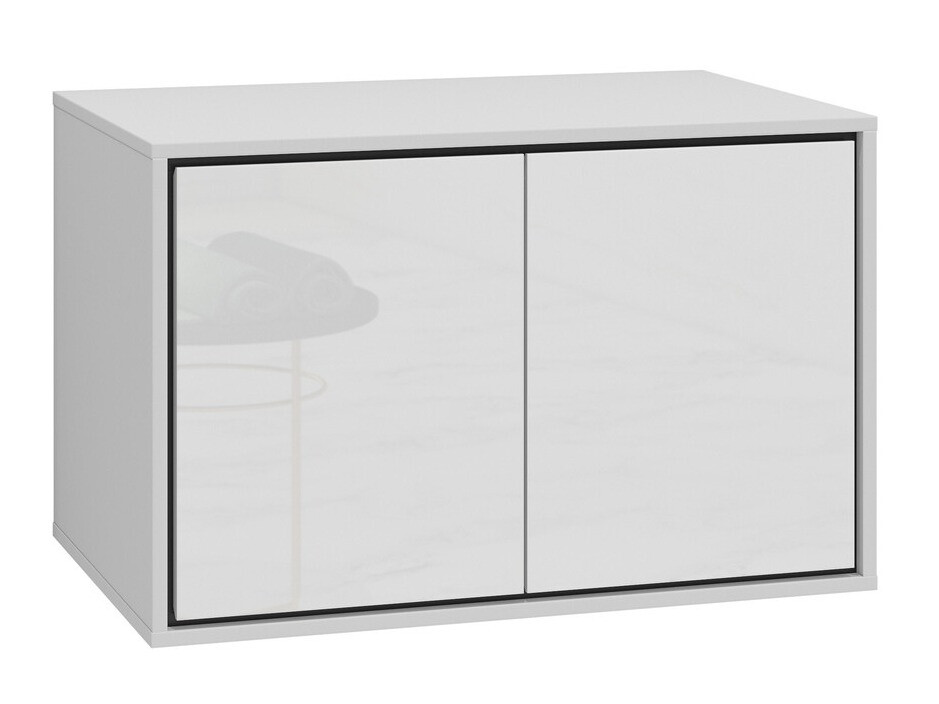 Comodino da bagno per lavandino Tecavu 103 (Bianco lucido + Bianco)