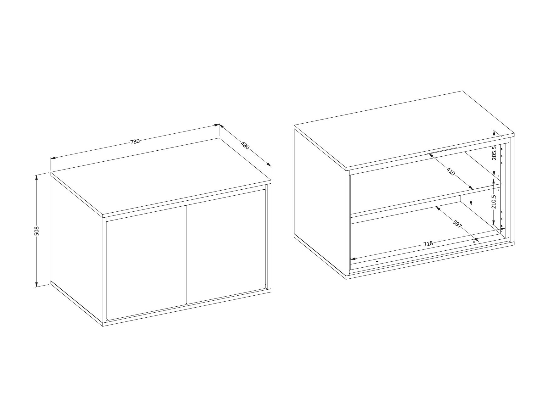 Comodino da bagno per lavandino Tecavu 103 (Bianco lucido + Bianco)