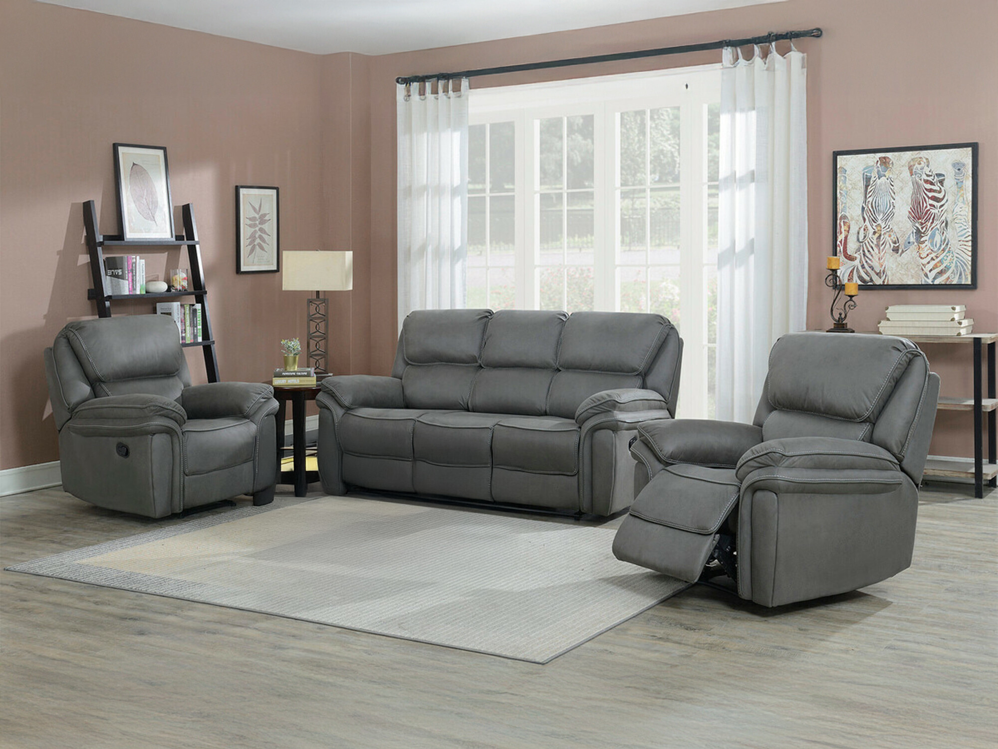 Set mobili imbottiti Dallas 4726 (Grigio)