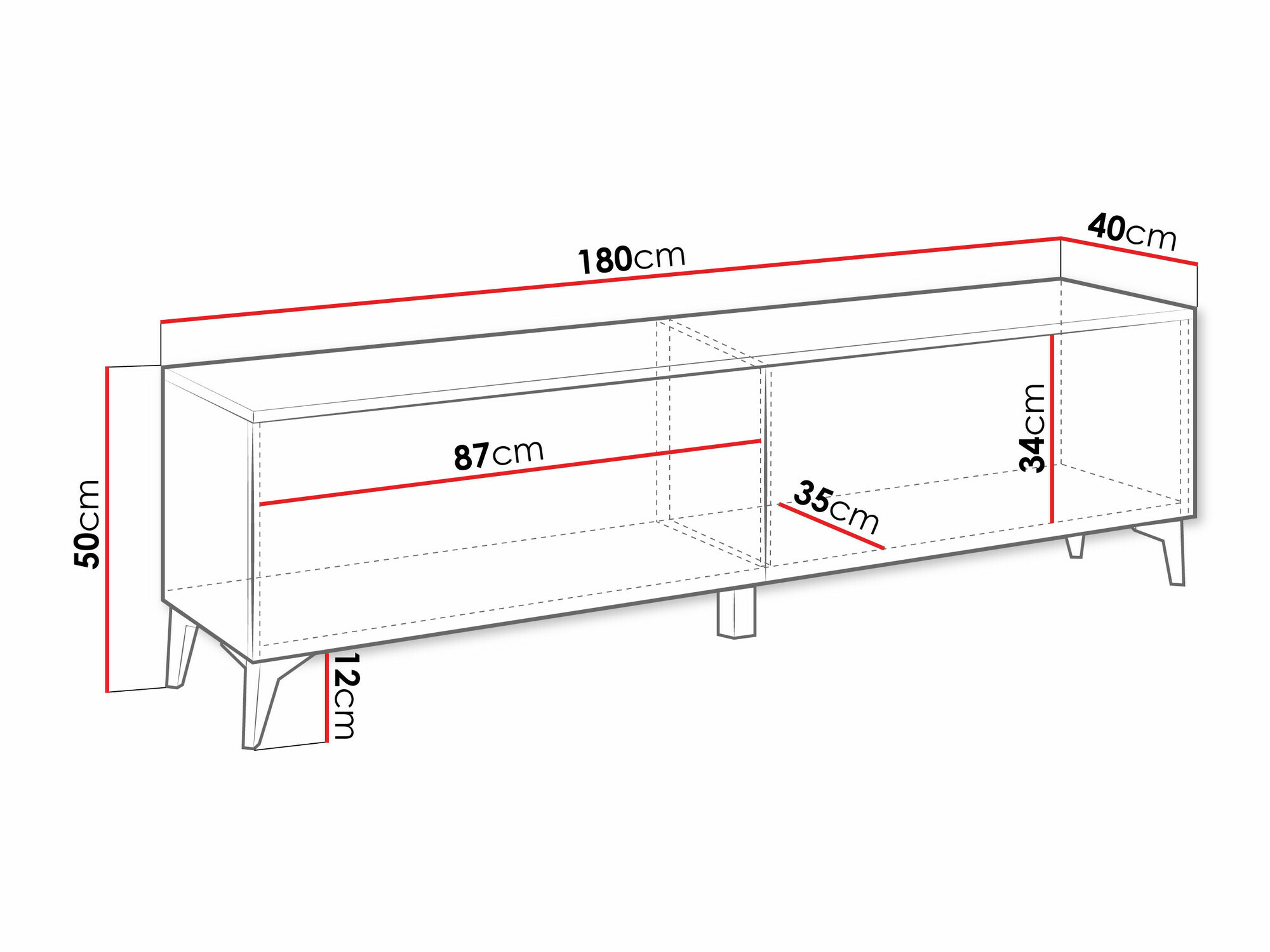 Mobile porta TV Comfivo 491 (Bianco + Bianco lucido)