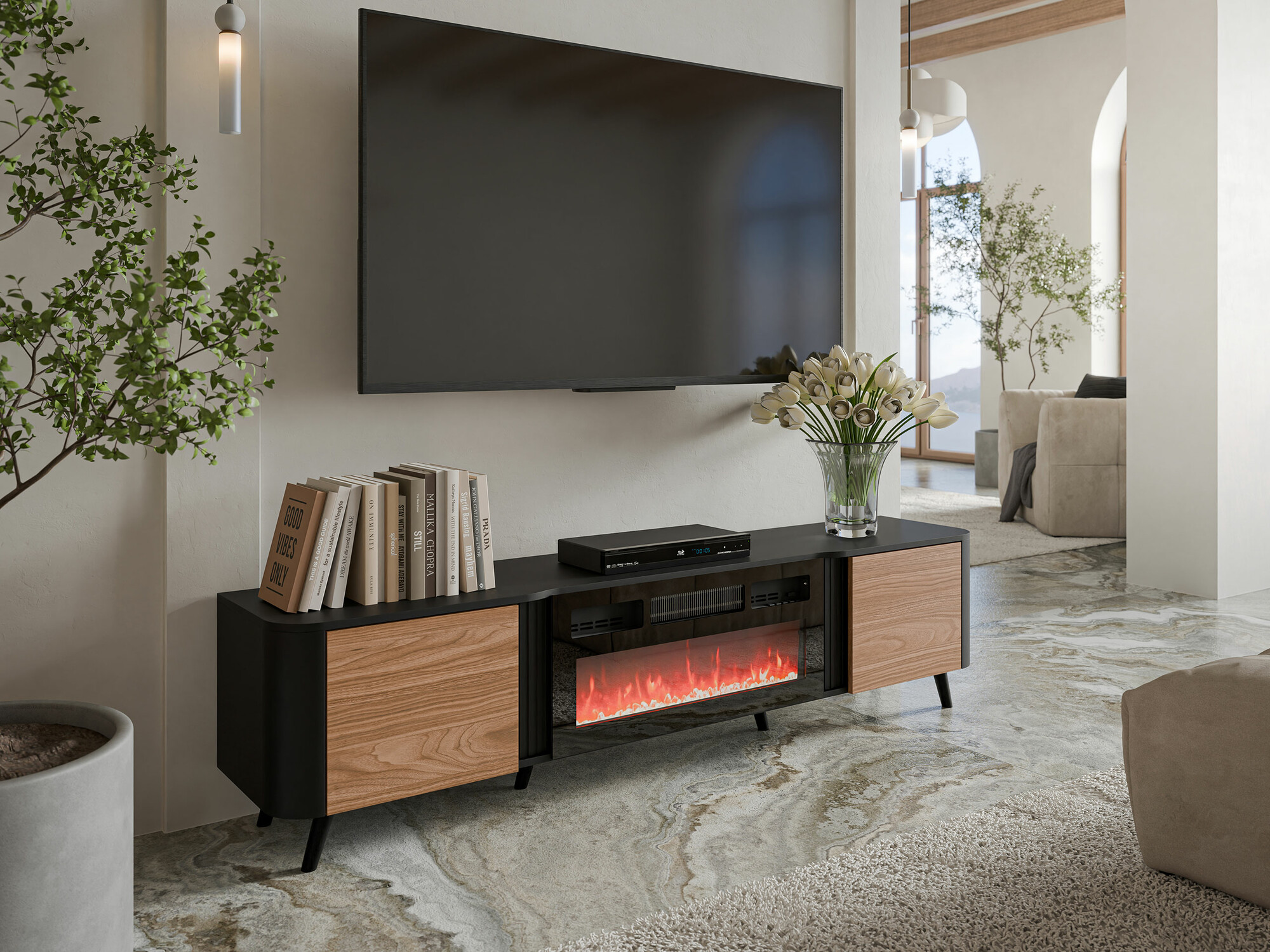 Mobile porta TV Modus (Nero + Noce)