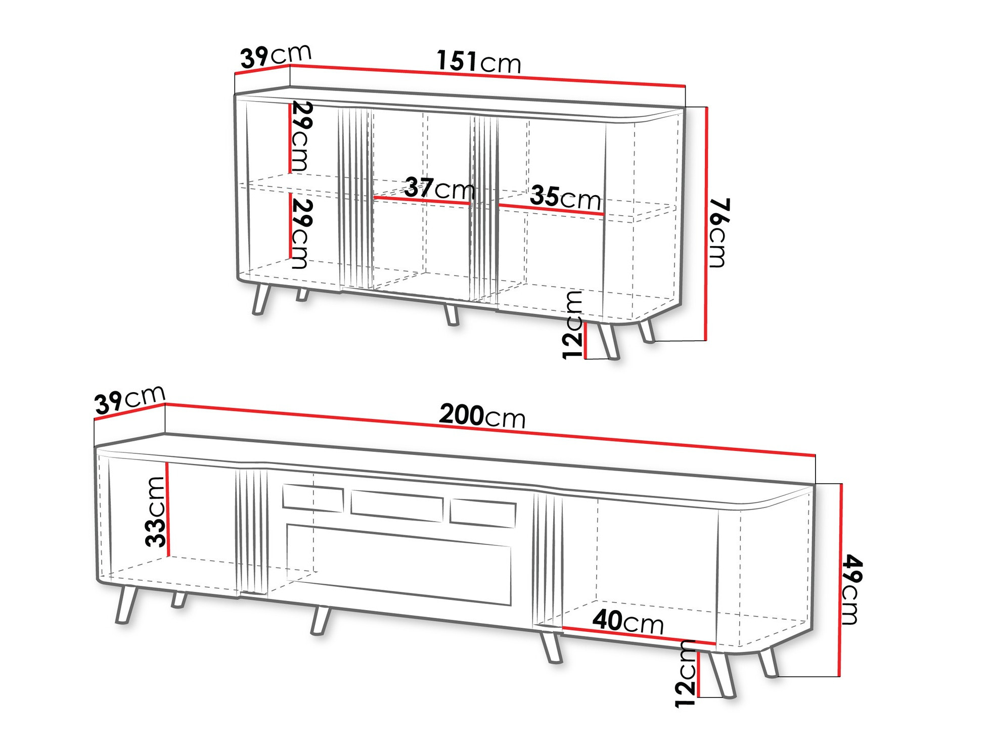 Parete attrezzata Modus (Cachemire + Nero)