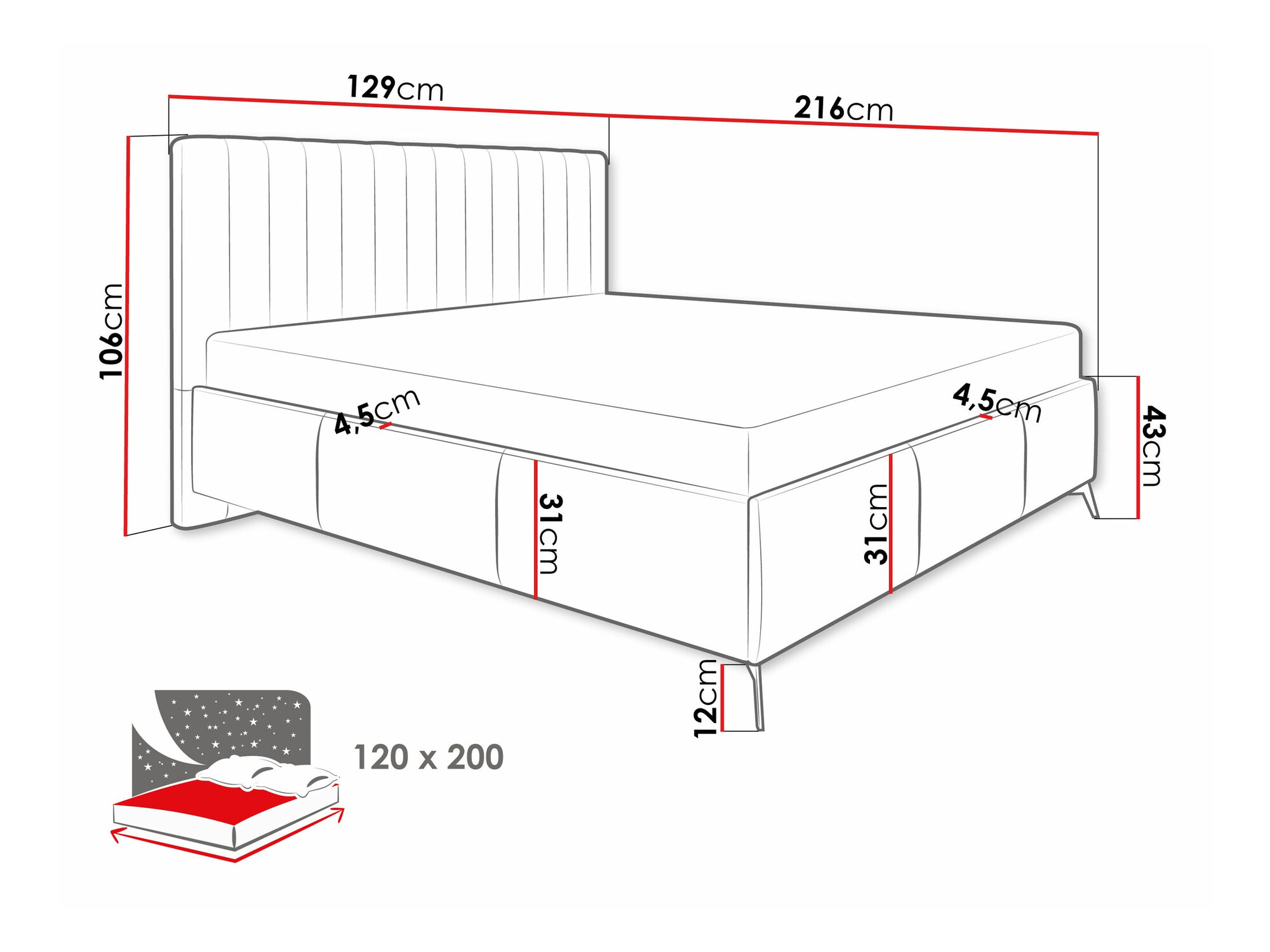 Letto ComfiDream Onana (Fresh 13)