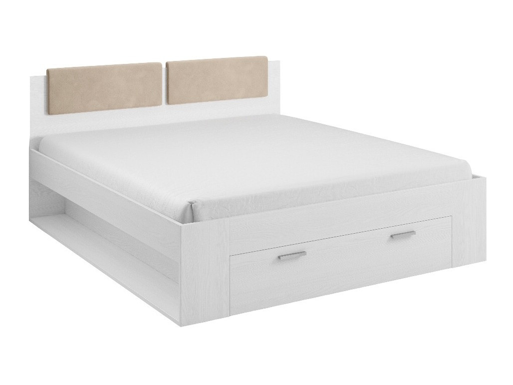 Letto Levruvu 106 (Frassino sbiancato + Beige)