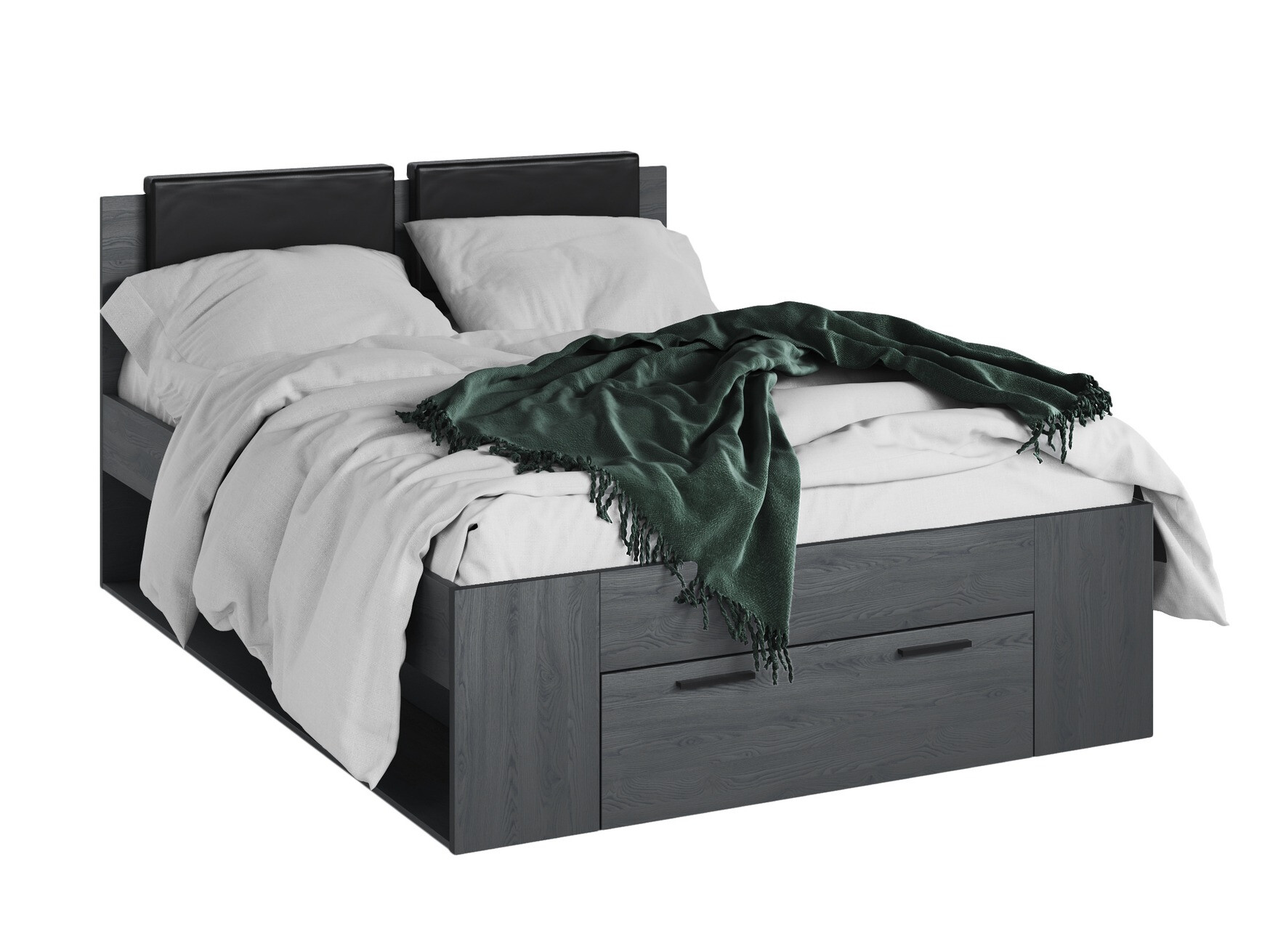 Letto Levruvu 106 (Rovere grigio + Nero)
