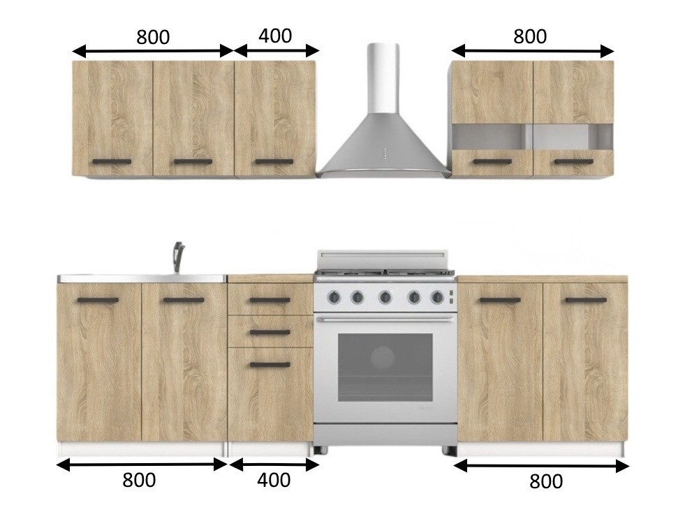 Composizione cucina Mandeville 240 (Sonoma quercia)