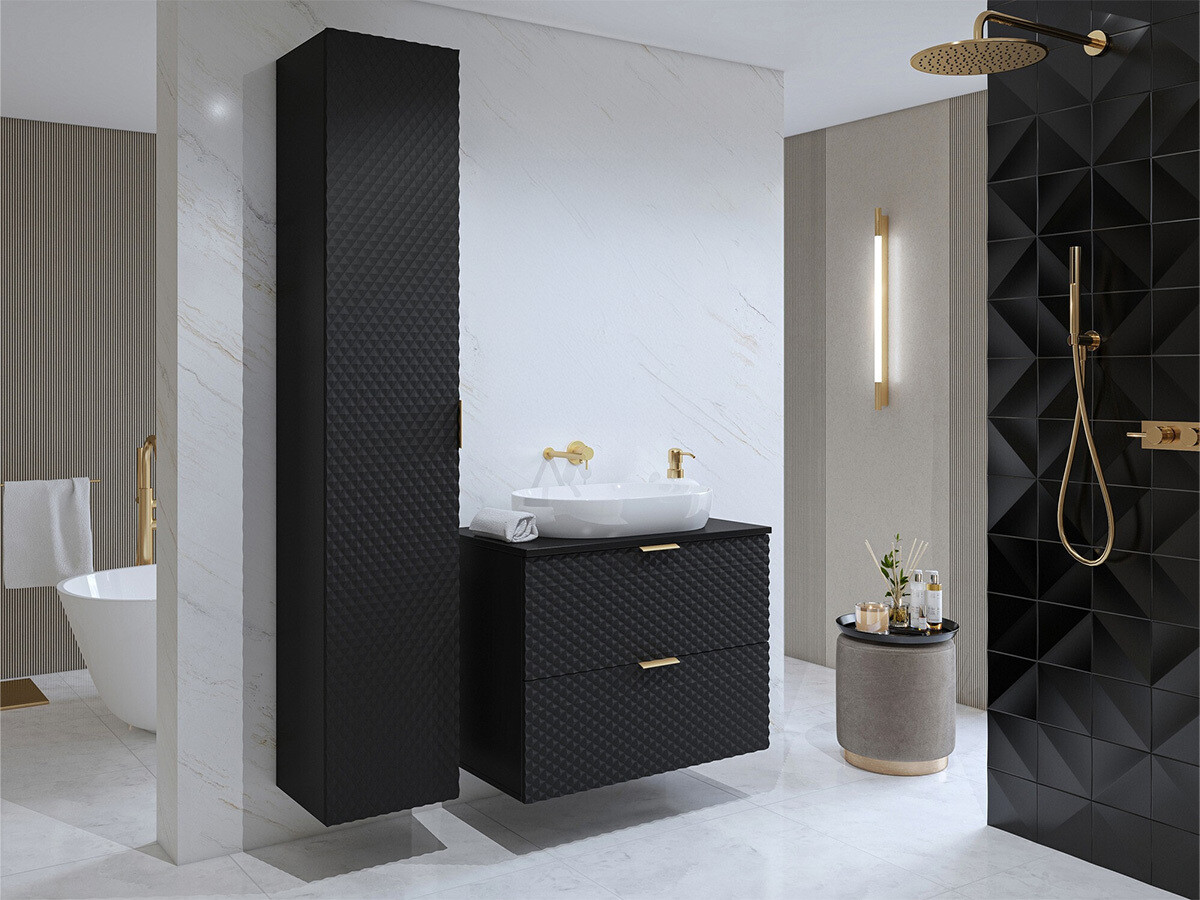 Bagno mobile lavabo Liretu 101 (Nero)