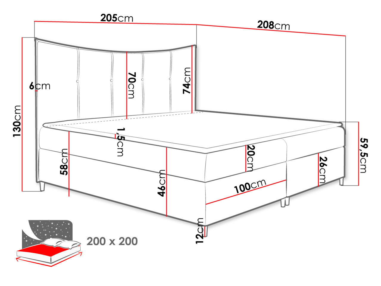 Letto continentale Fons I (Fresh 33)