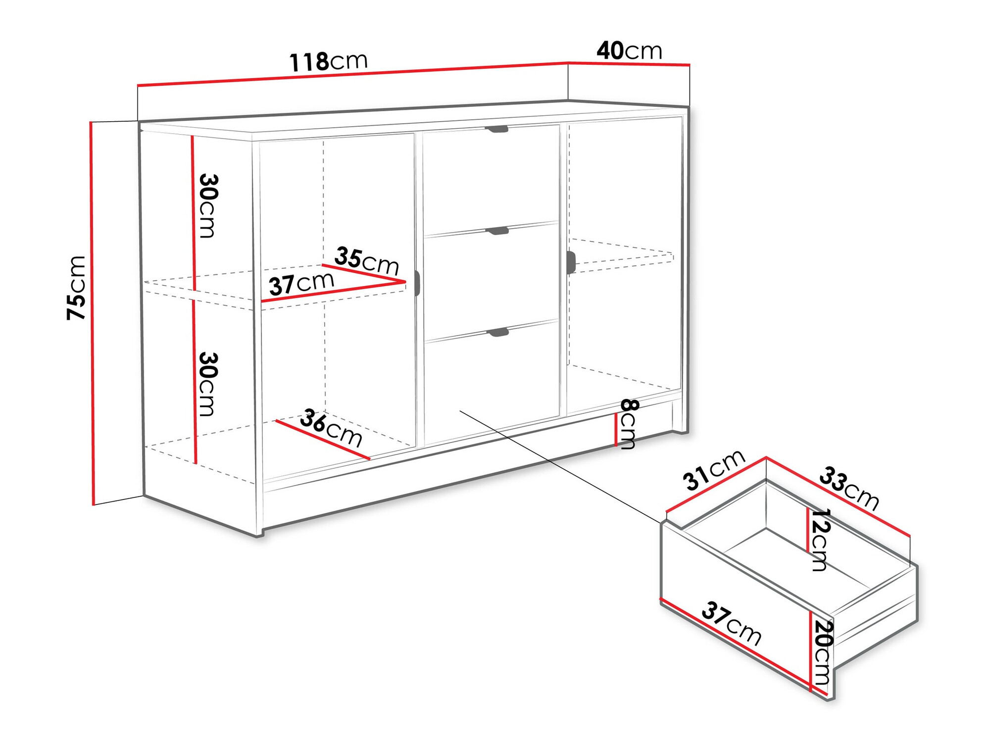 Cassettiera Comfivo Papilio (Beige)