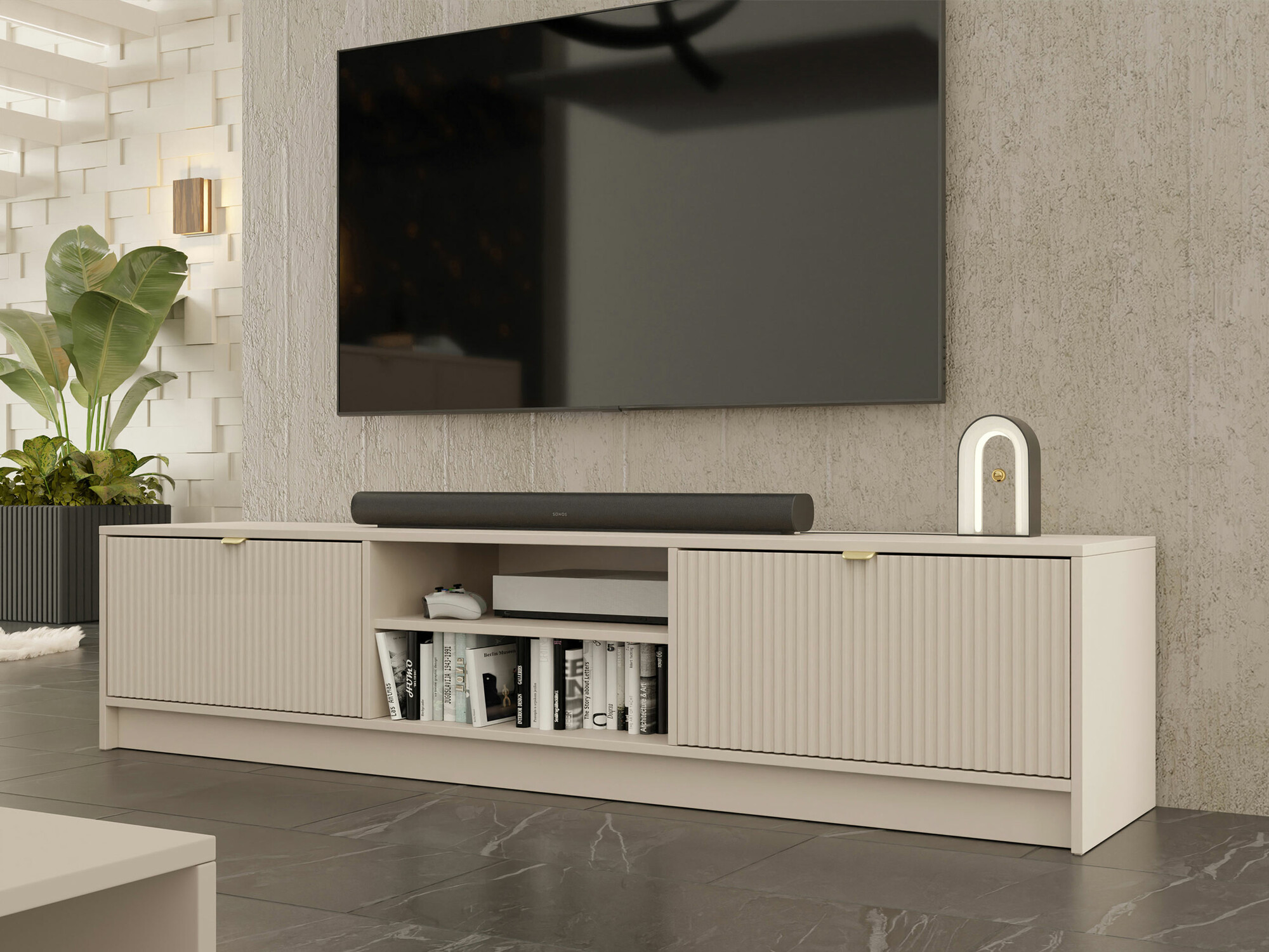 Mobile porta TV Comfivo Papilio I (Beige)