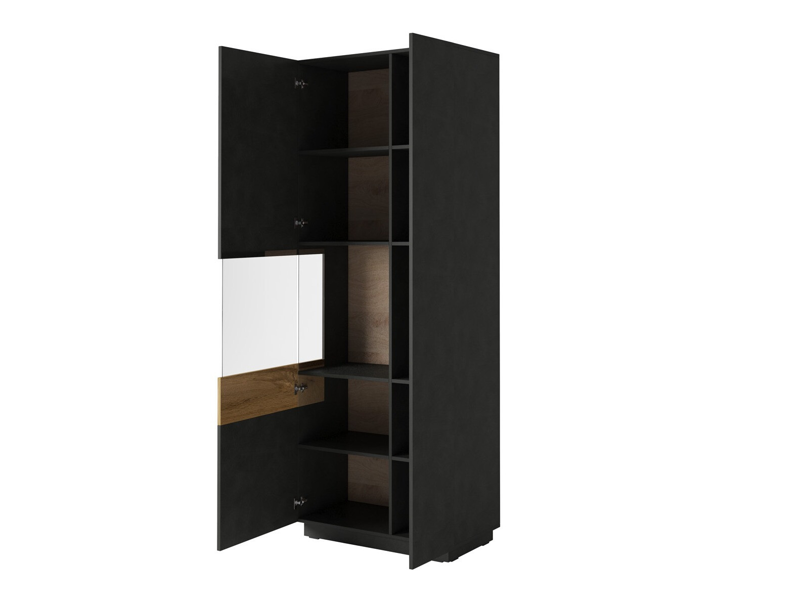 Scaffale Livlore 100 (Bianco + Bianco lucido + Quercia di Wotan)