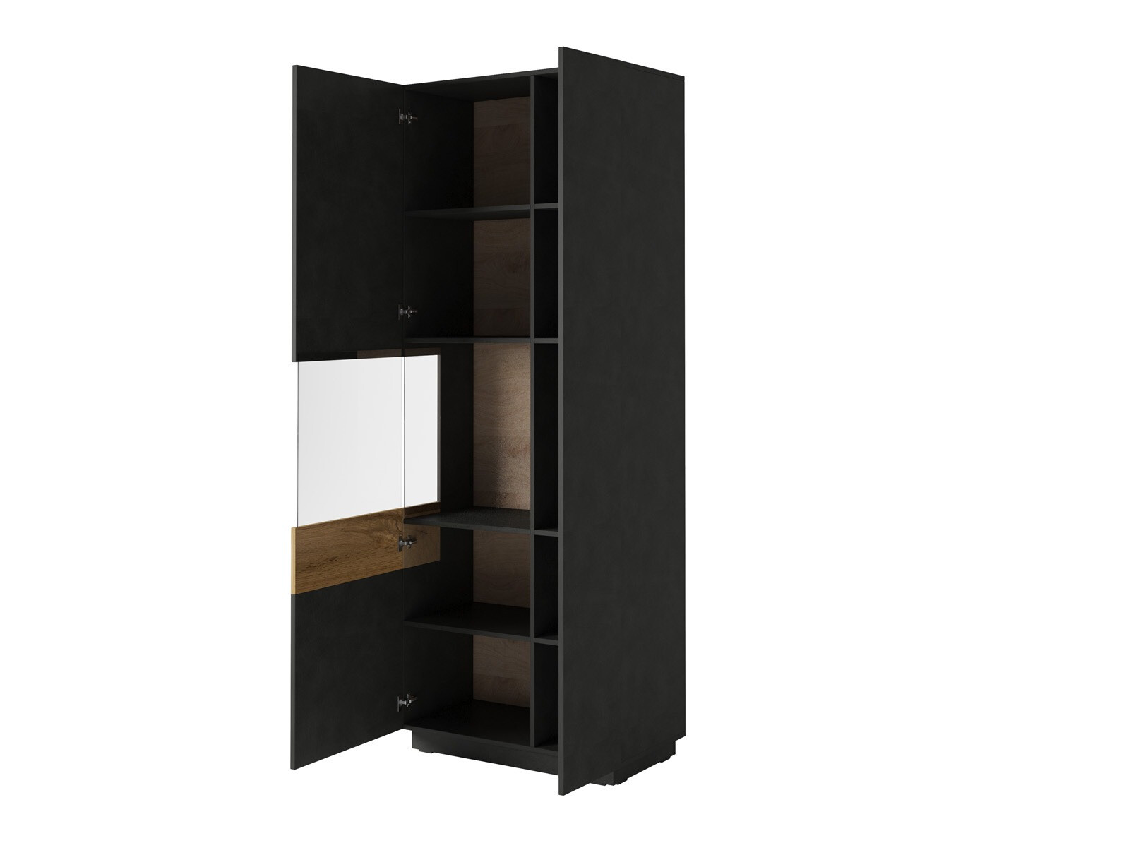 Scaffale Livlore 100 (Bianco + Bianco lucido + Quercia di Wotan)