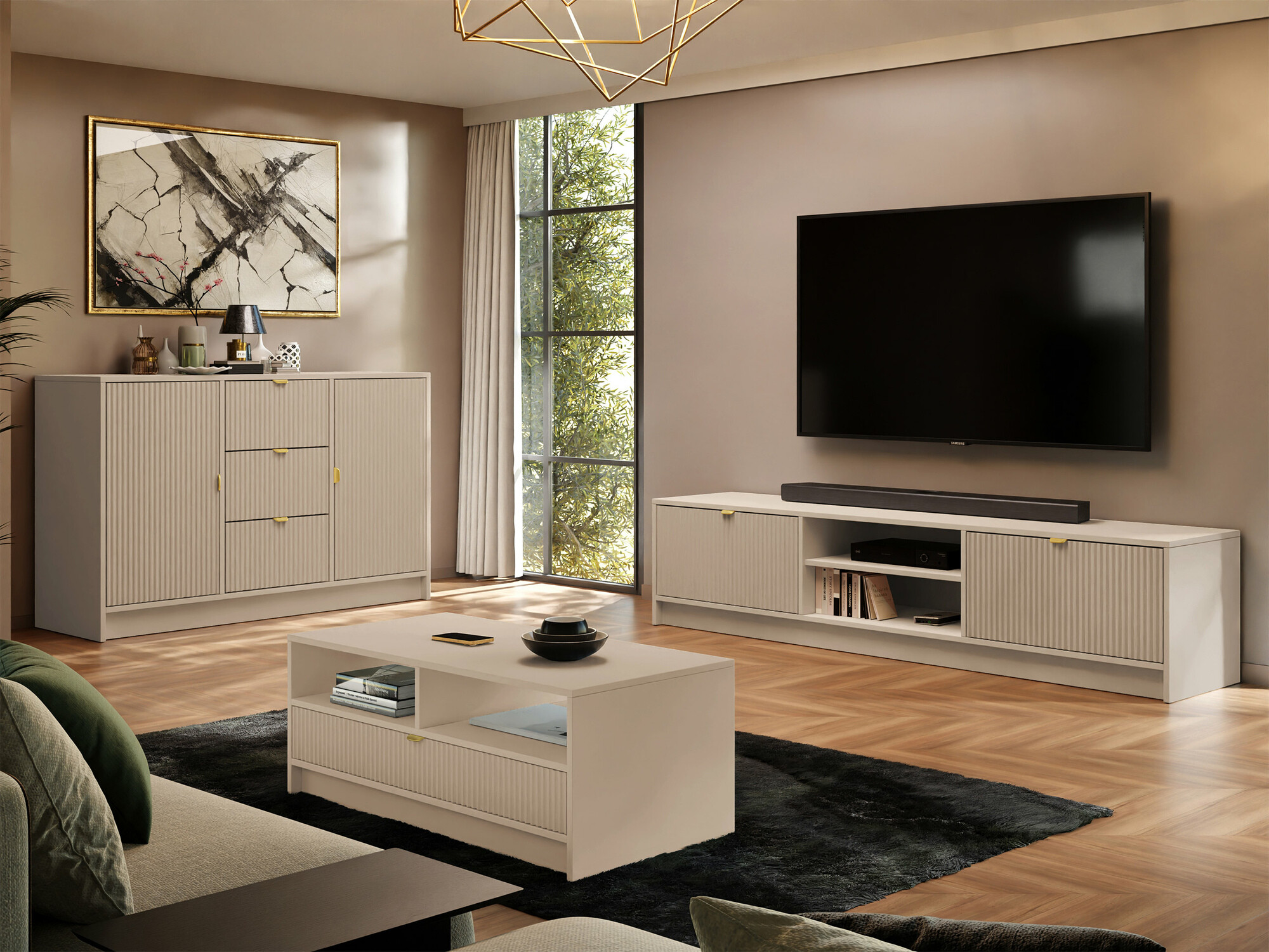 Tavolino da caffè Comfivo Papilio (Beige)