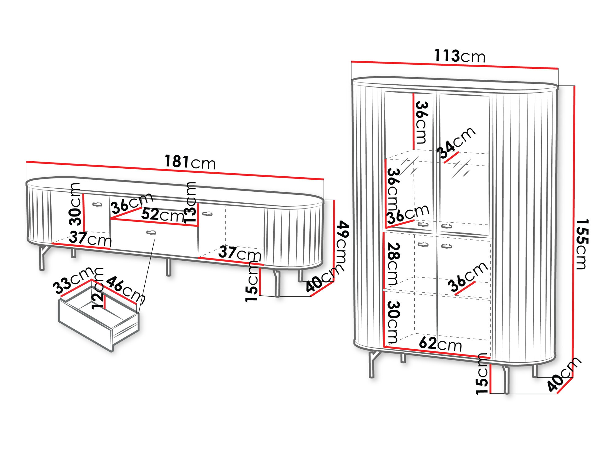 Parete attrezzata Novmono 108 (Nero)