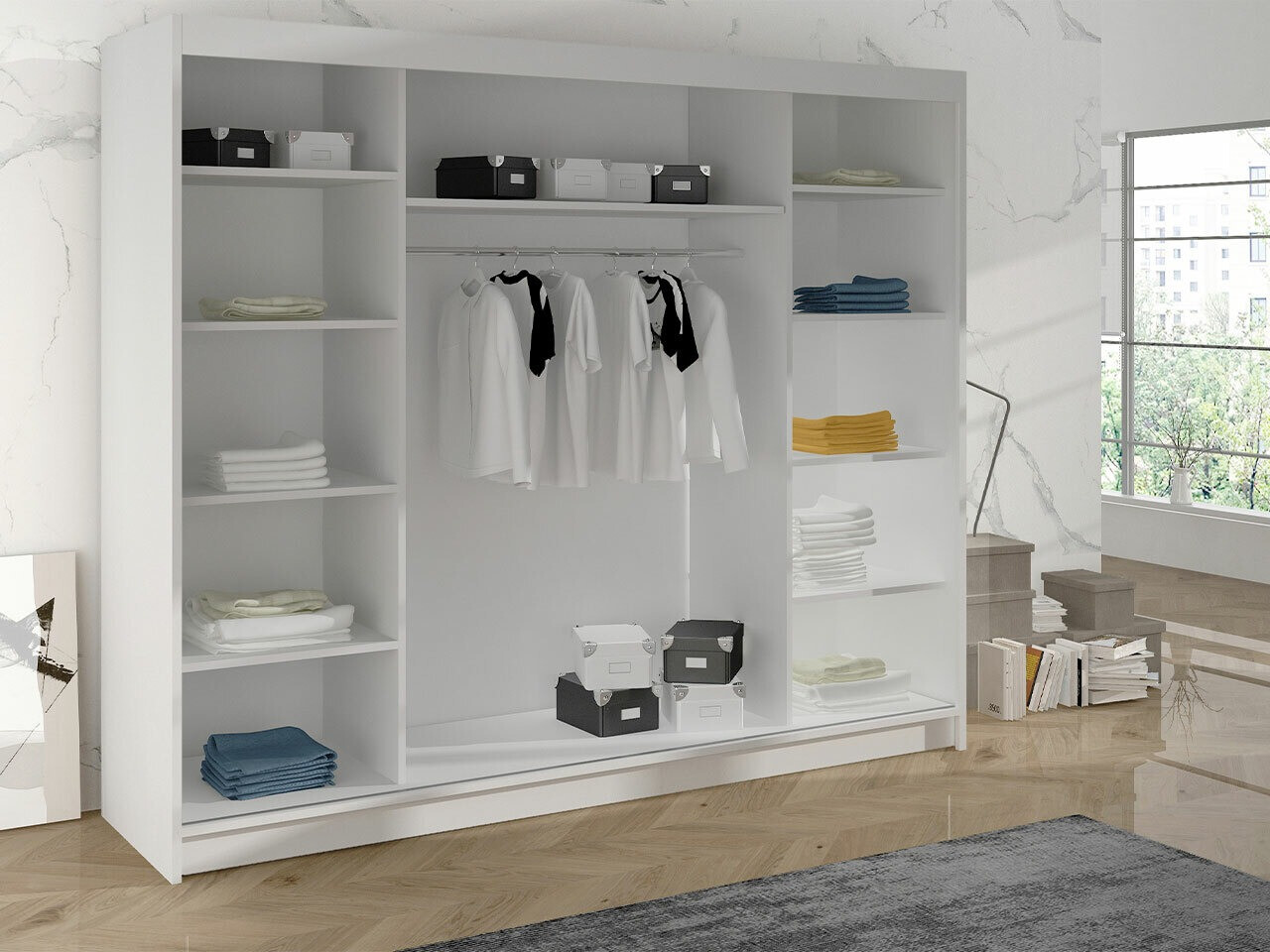 Armadio Closico Durion I (Rovere Artisan + Bianco)