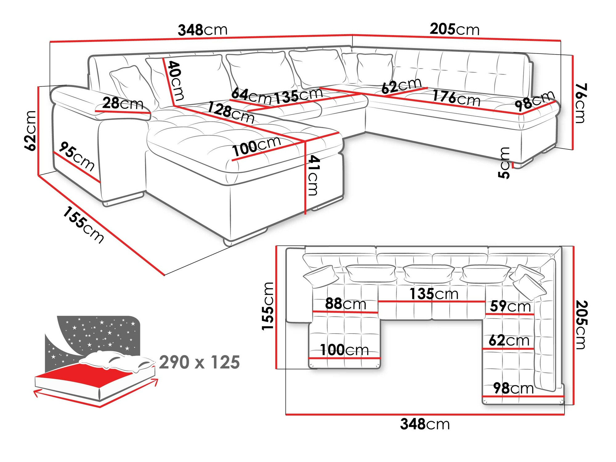 Divano angolare Comfivo Gemma V (Hoton 204.10)