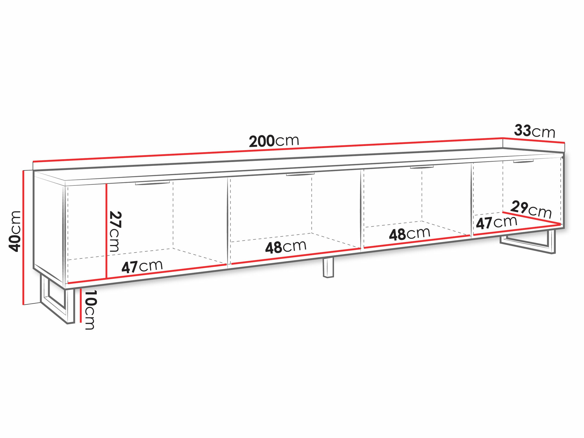 Mobile porta TV Scientia II (Nero + Grafite)