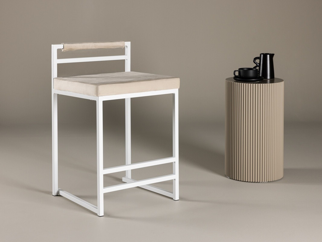 Sgabello da bar Dallas 4519 (Bianco + Beige)