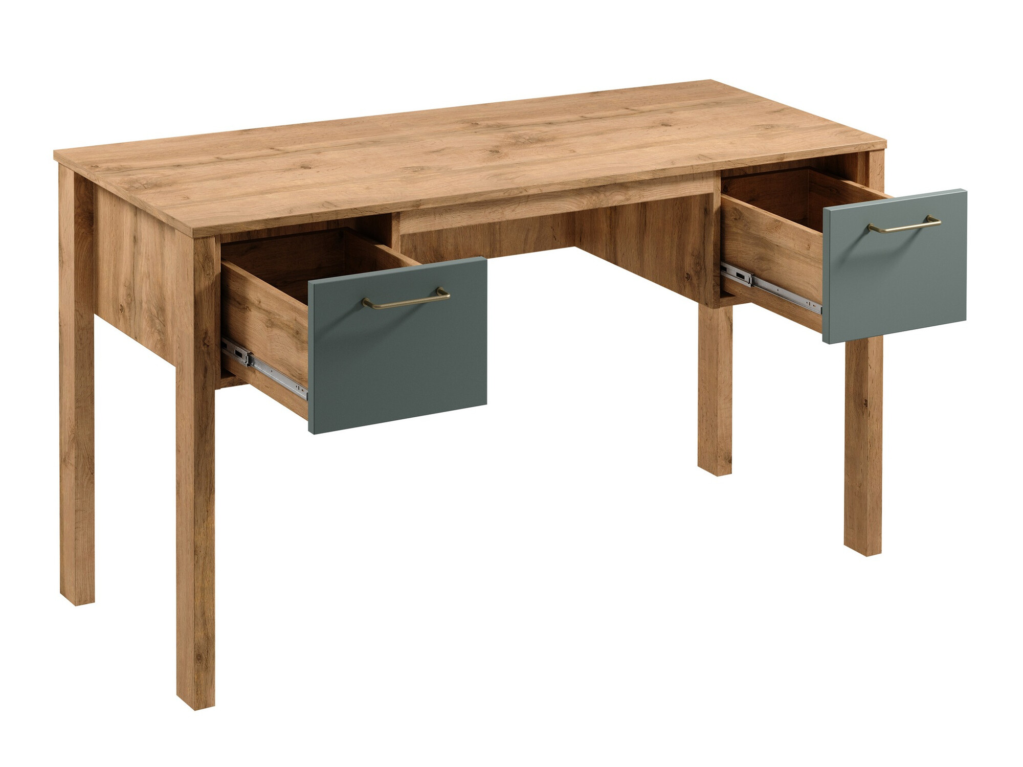 Scrivania da ufficio Venmelu 100 (Quercia di Wotan + Verde)