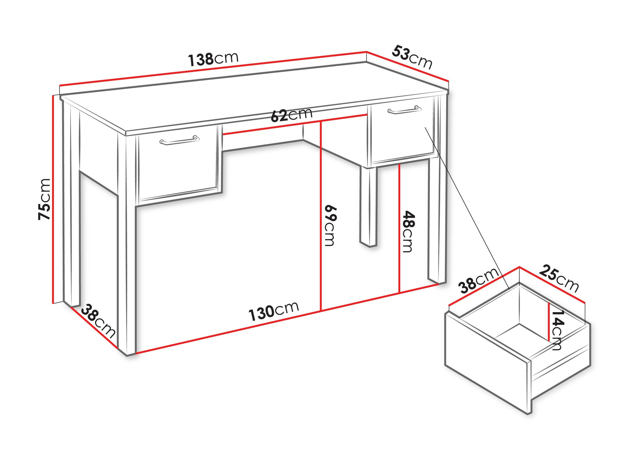 Scrivania da ufficio Venmelu 100 (Quercia di Wotan + Verde)