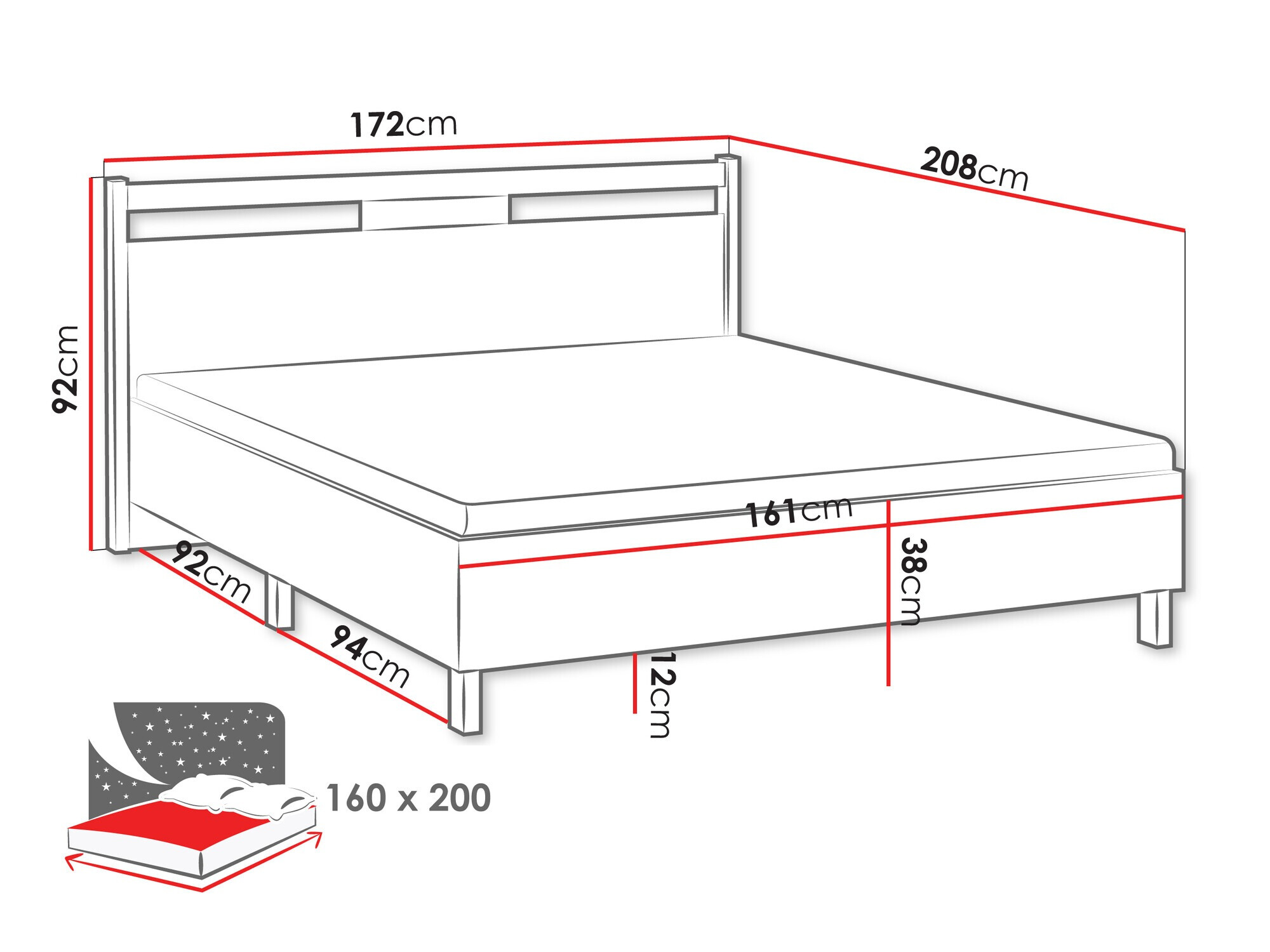 Letto Venmelu 106 (Quercia di Wotan + Beige)