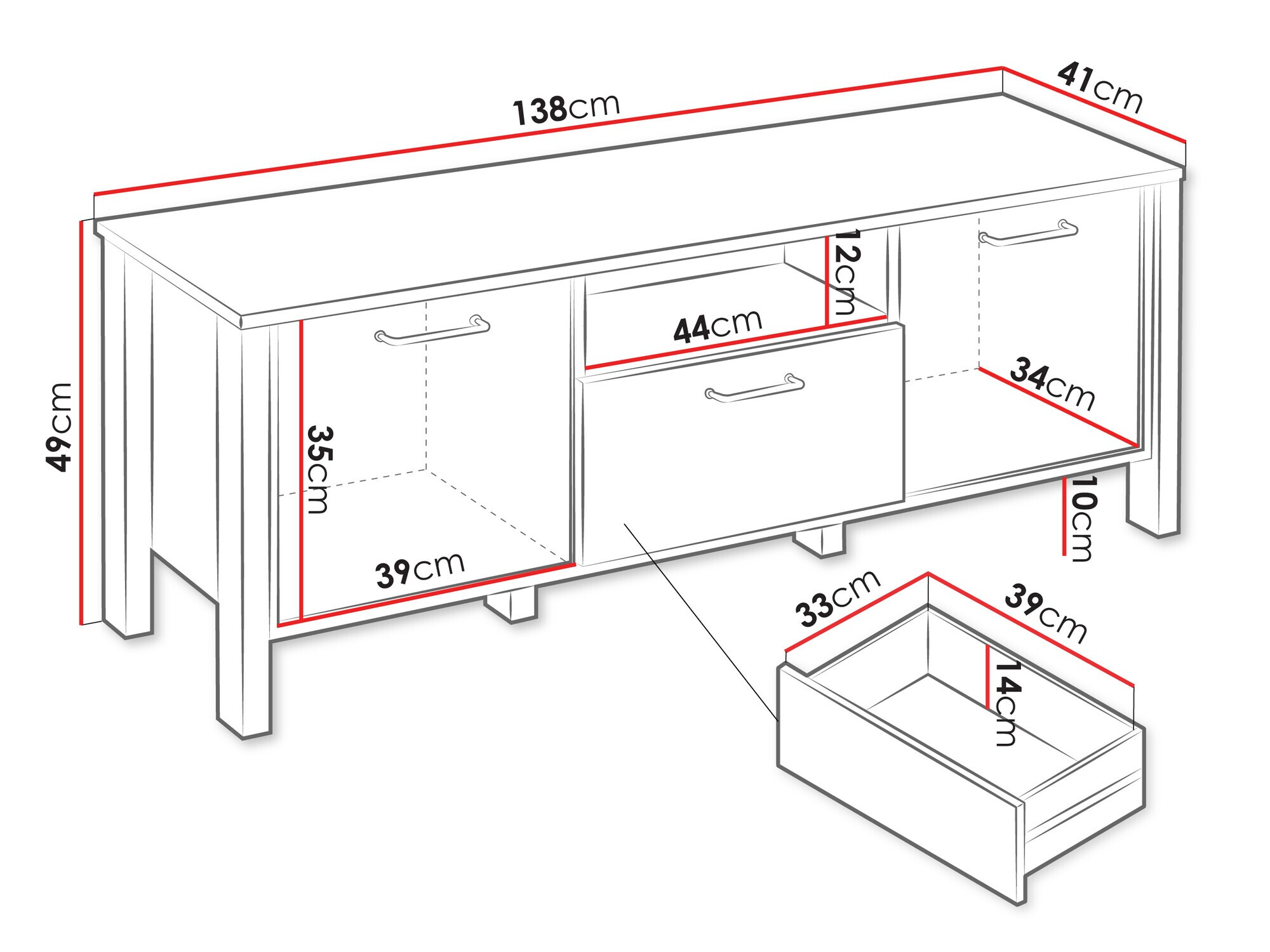 Mobile porta TV Venmelu 111 (Quercia di Wotan + Beige)
