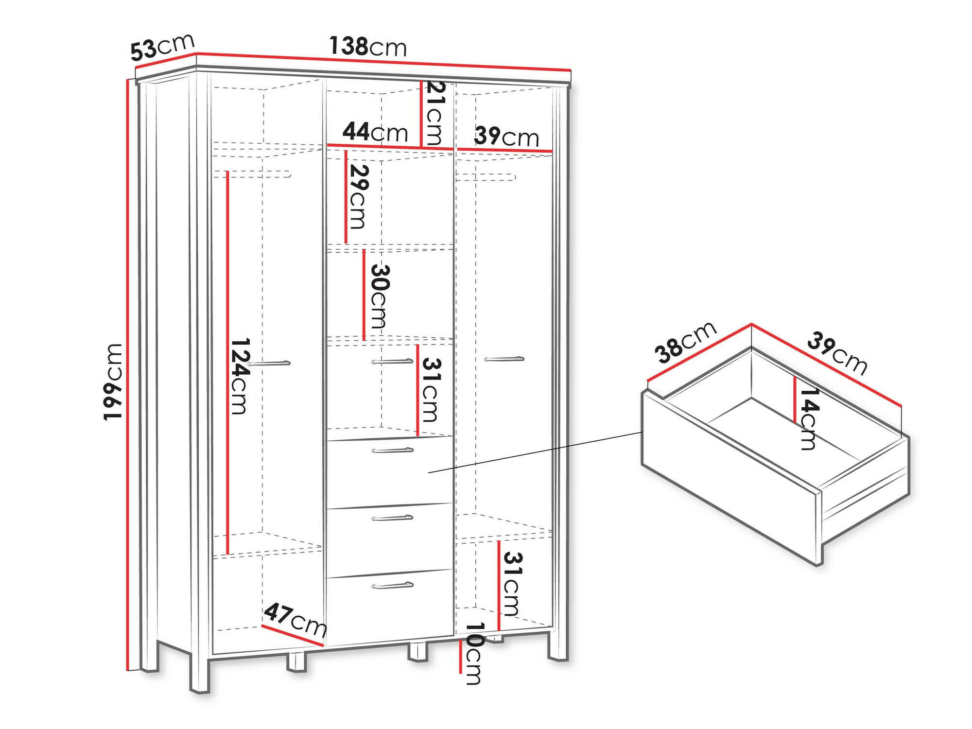 Armadio Venmelu 113 (Quercia di Wotan + Beige)