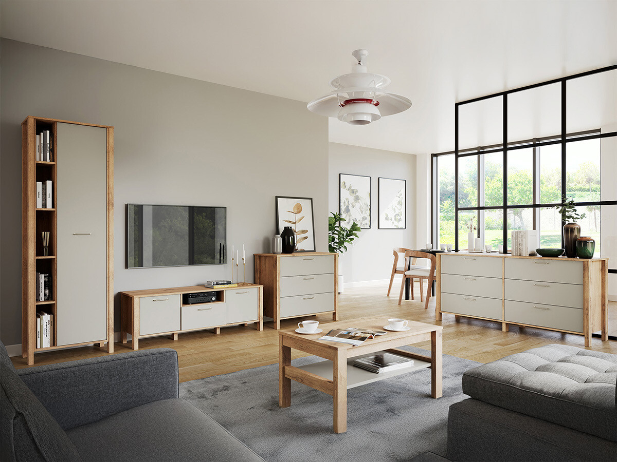 Mobile porta TV Venmelu 111 (Quercia di Wotan + Beige)