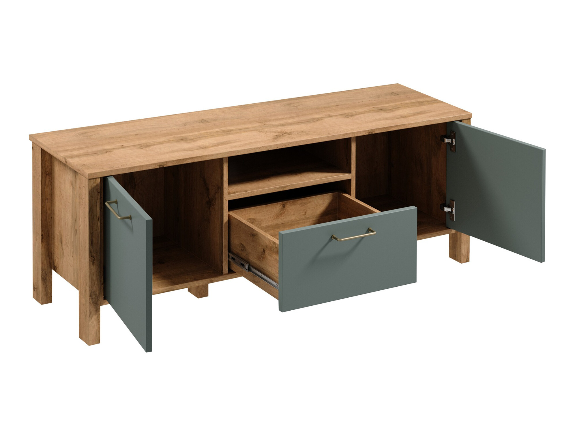 Parete attrezzata Venmelu 116 (Quercia di Wotan + Beige)