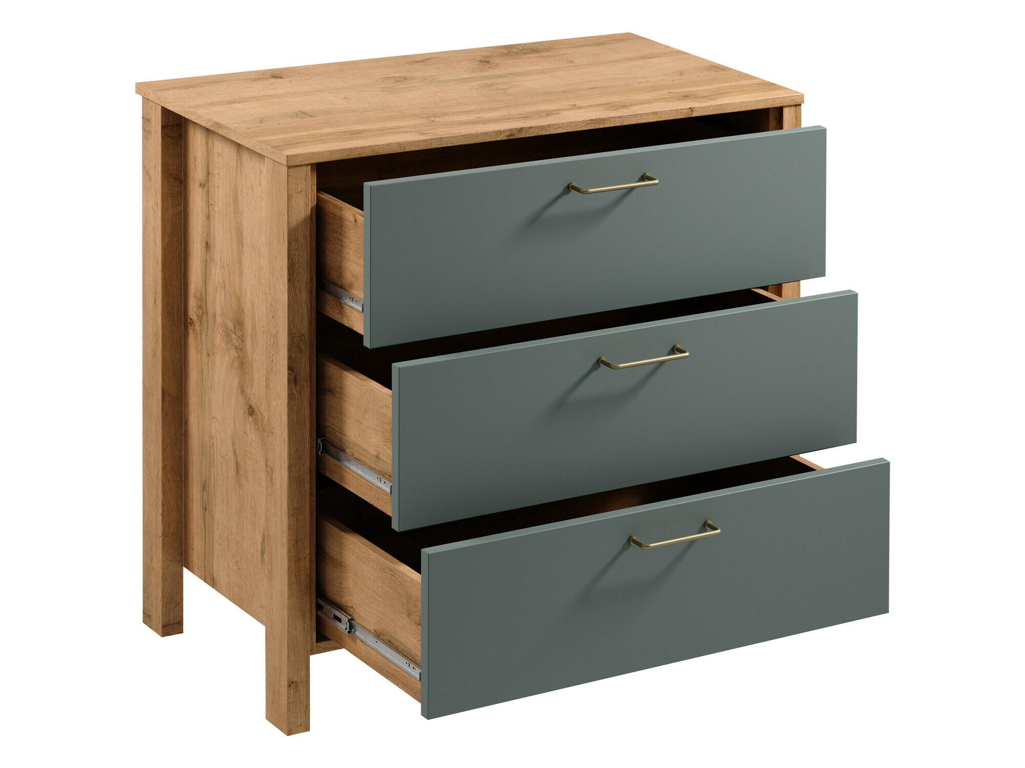 Parete attrezzata Venmelu 116 (Quercia di Wotan + Verde)