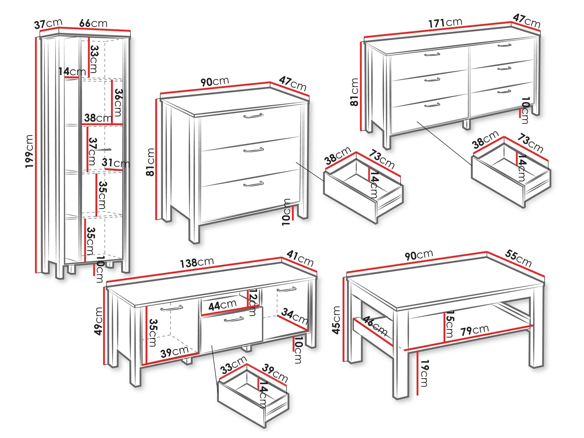 Parete attrezzata Venmelu 116 (Quercia di Wotan + Verde)