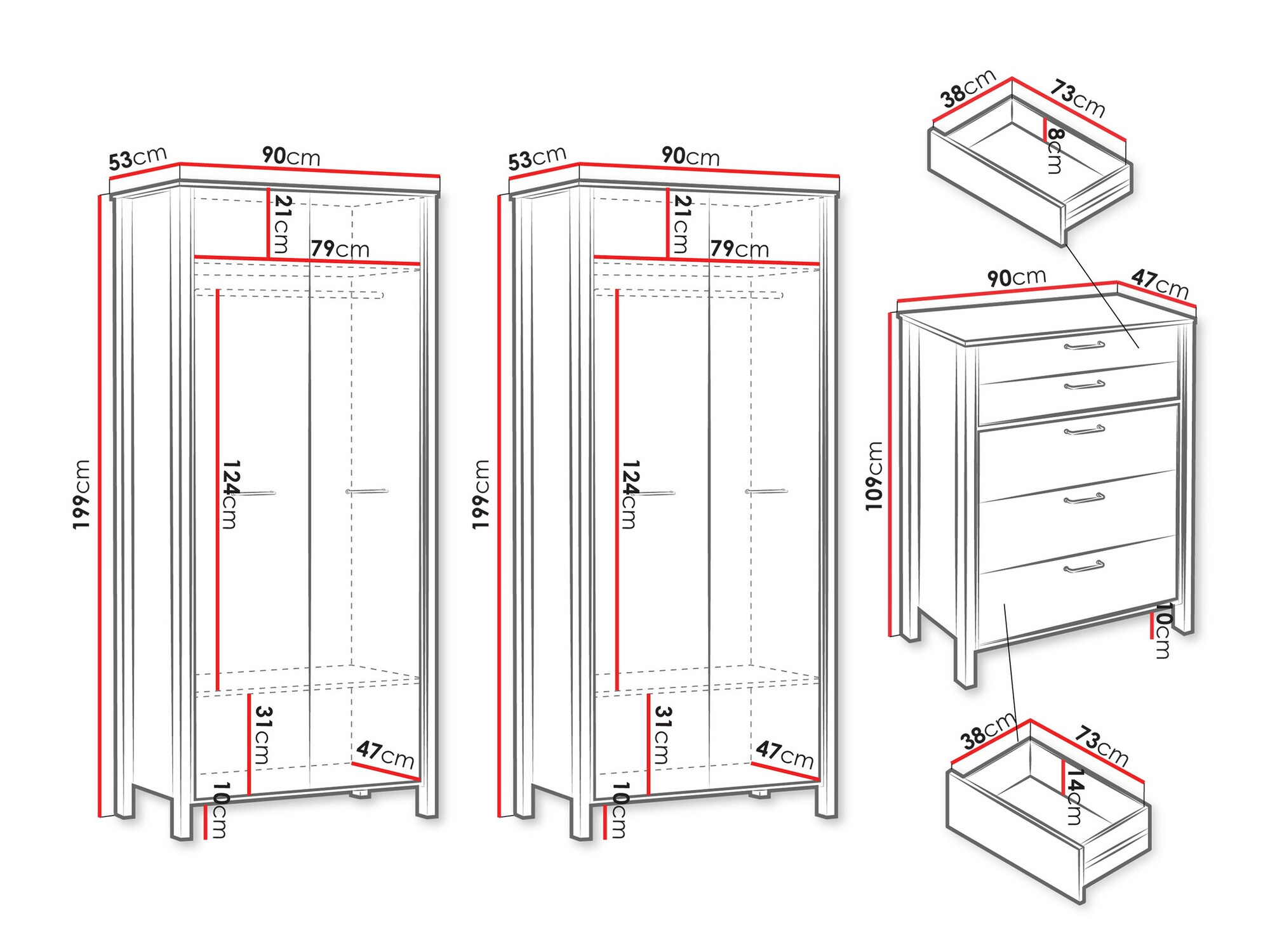Set arredo da corridoio Venmelu 118 (Quercia di Wotan + Verde)