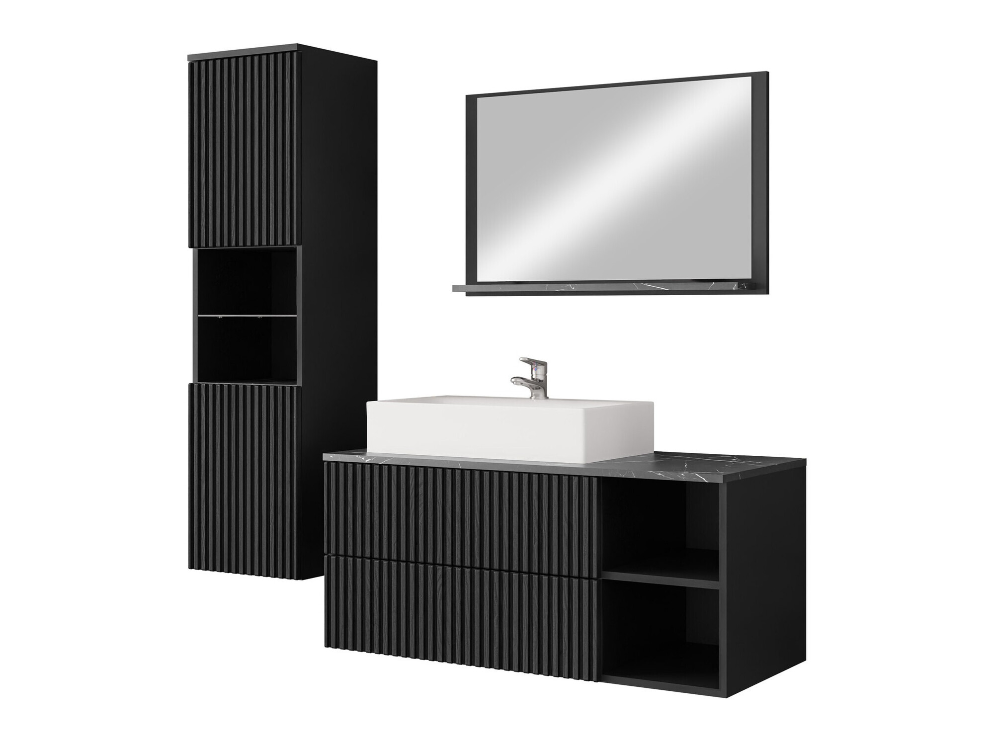 Set bagno Nauta I (Nero + Marmo nero)