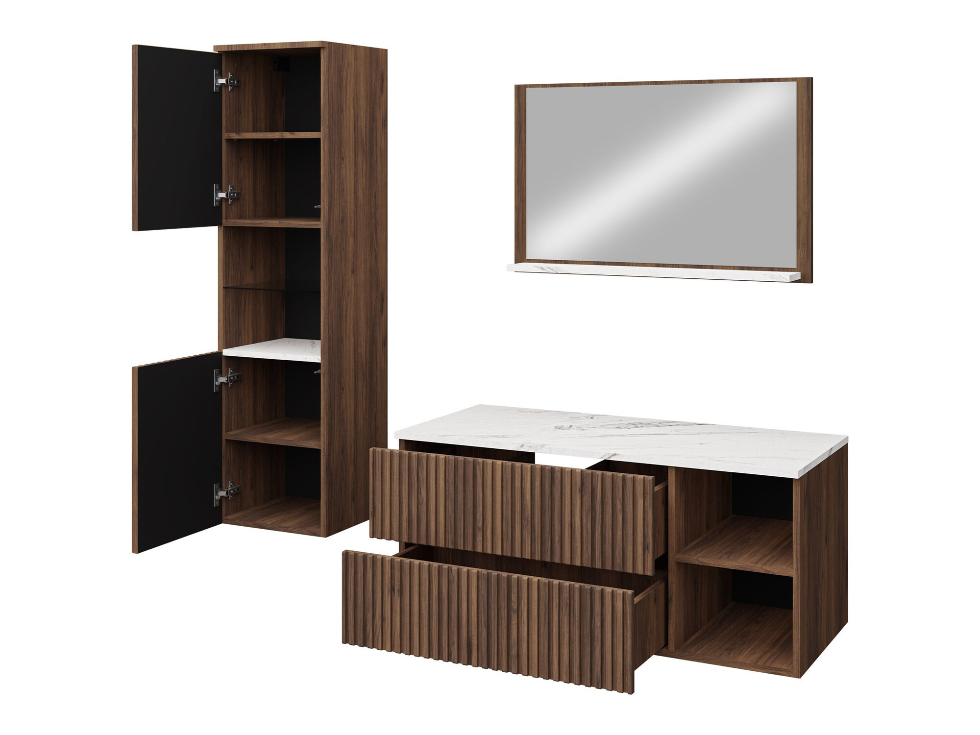 Set bagno Nauta I (Nero + Marmo nero)