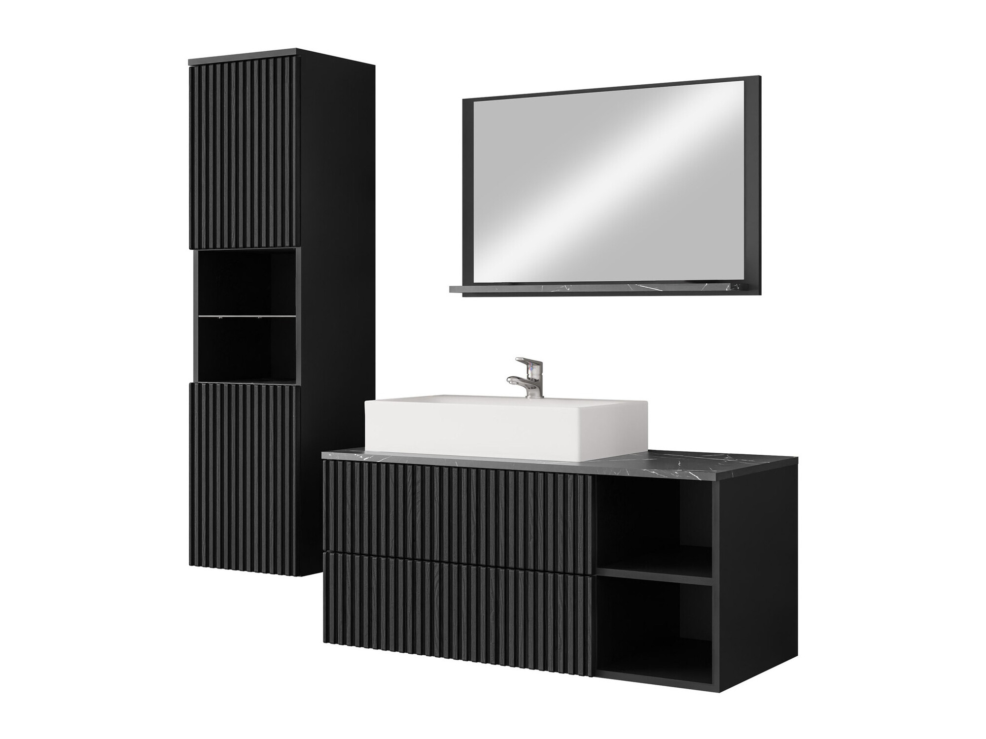 Set bagno Ophruvi 104 (Nero + Marmo nero)