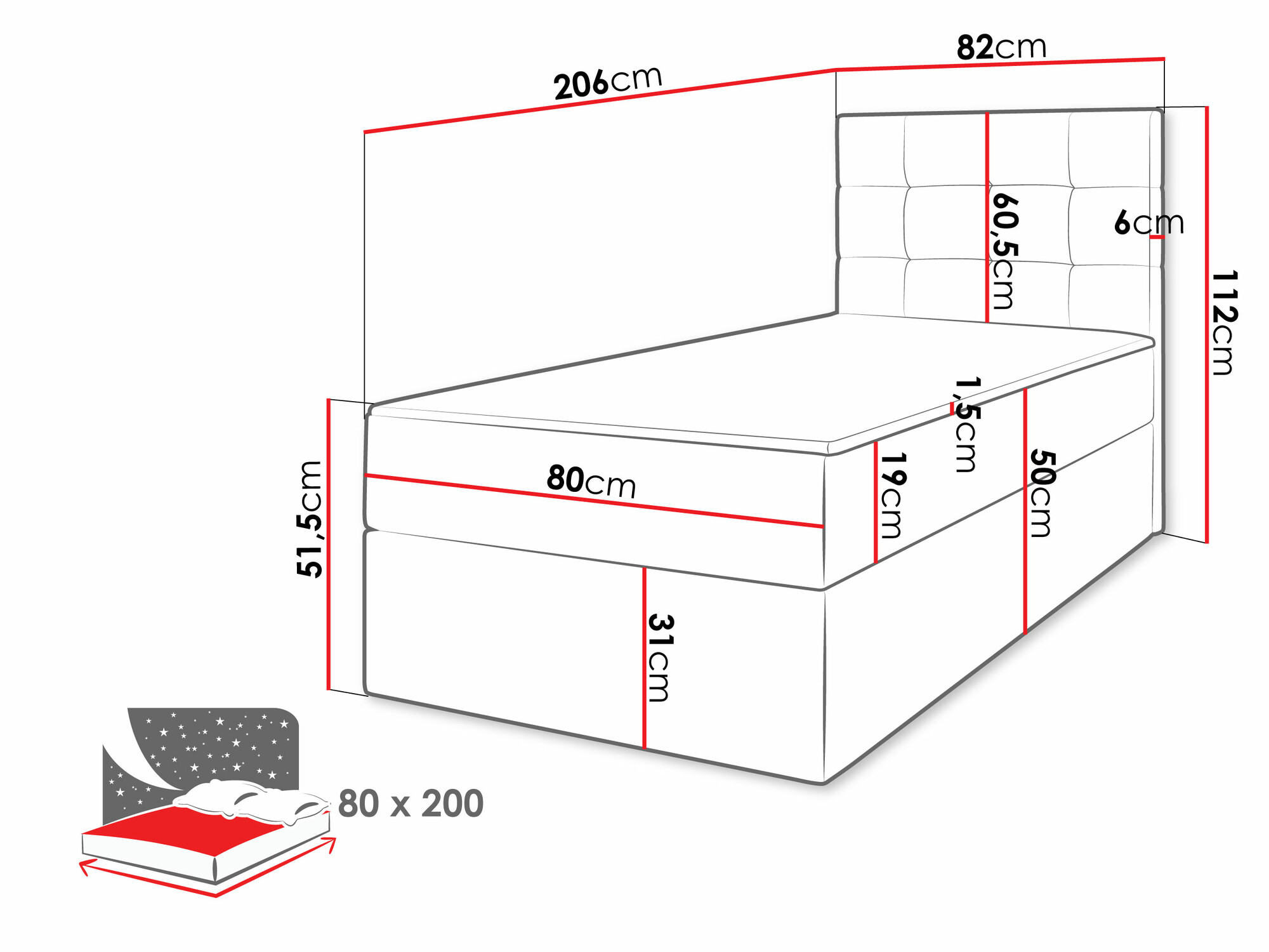 Letto continentale Comfivo Osculum II (Polo 894)