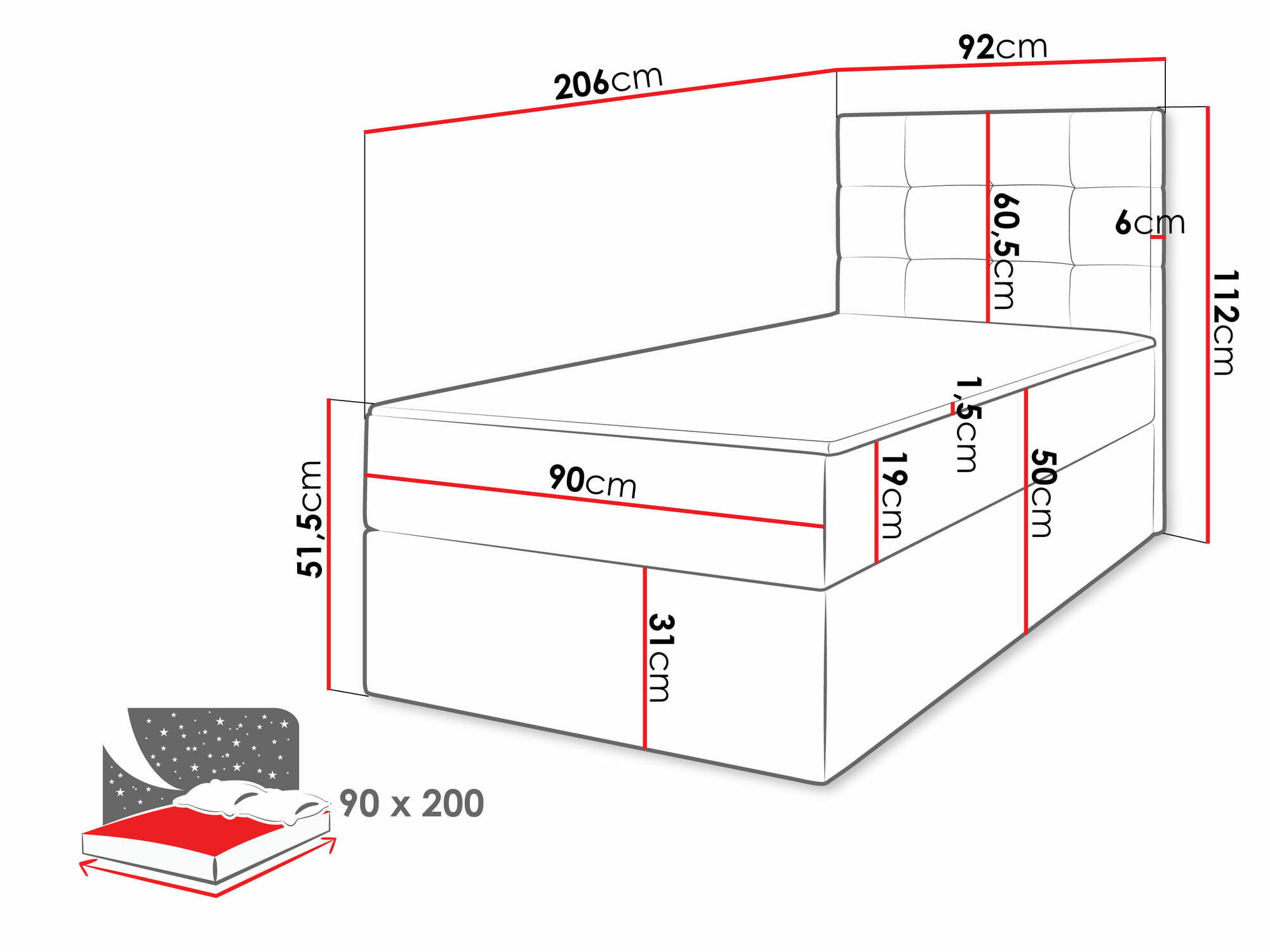Letto continentale Comfivo Osculum II (Soft 011)